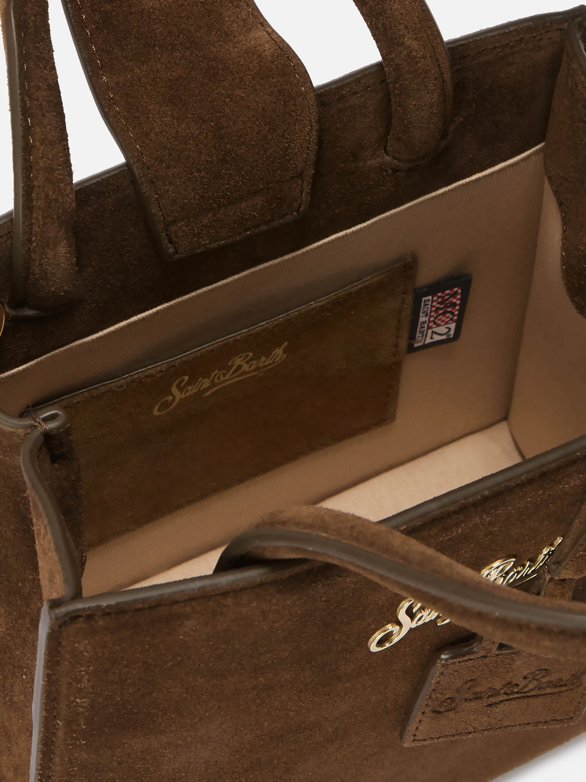 Shop Bag Mini Handbag in brown suede leather - Image 5