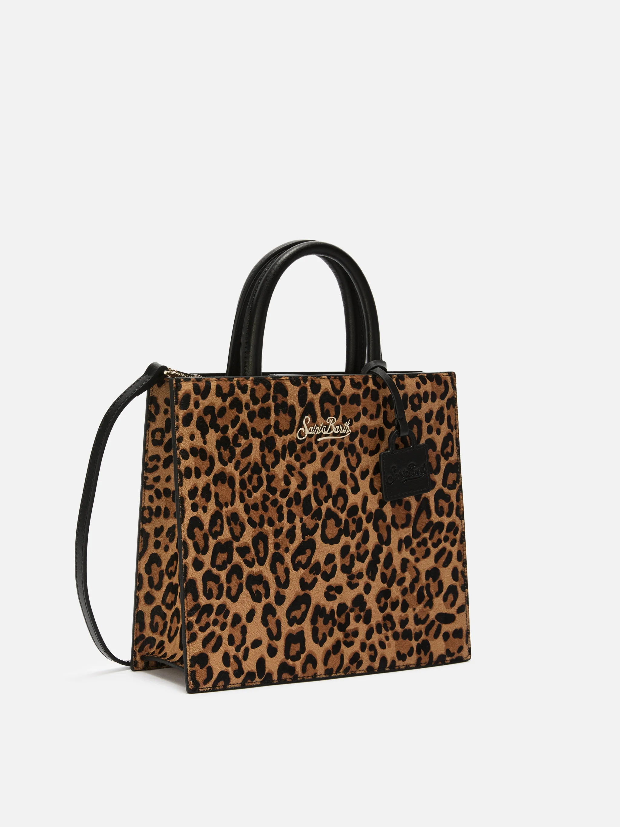 Shop Bag Midi Handbag in leopard-print pony skin leather - Image 3