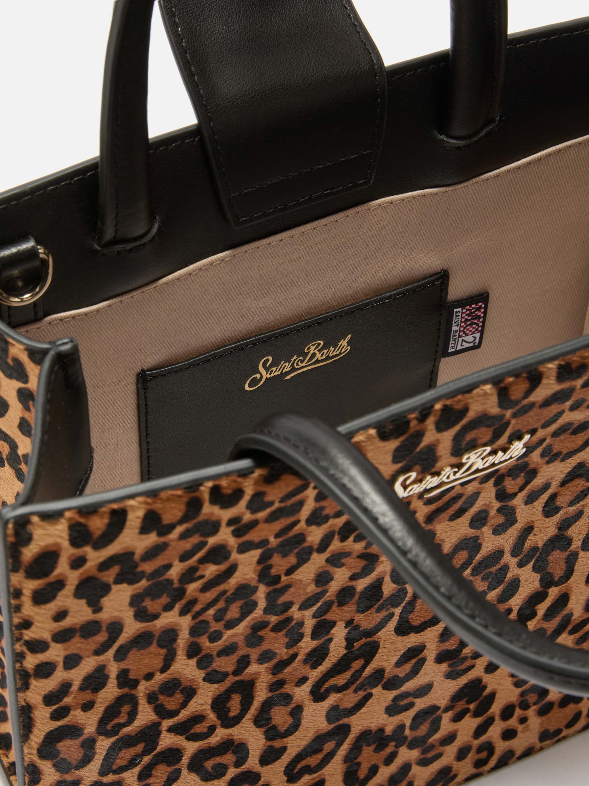 Shop Bag Midi Handbag in leopard-print pony skin leather - Image 5