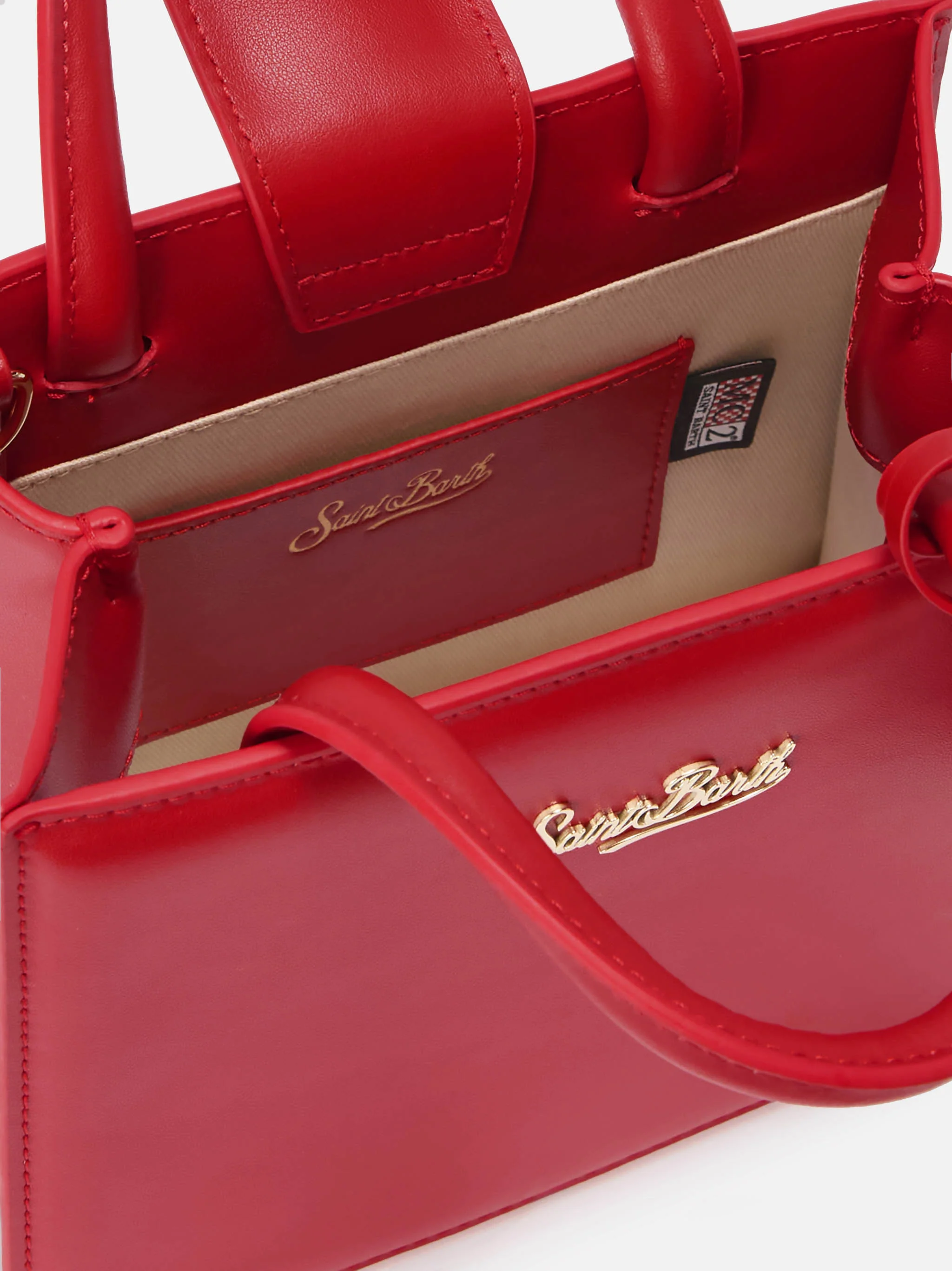 Shop Bag Mini Handbag in red leather - Image 5