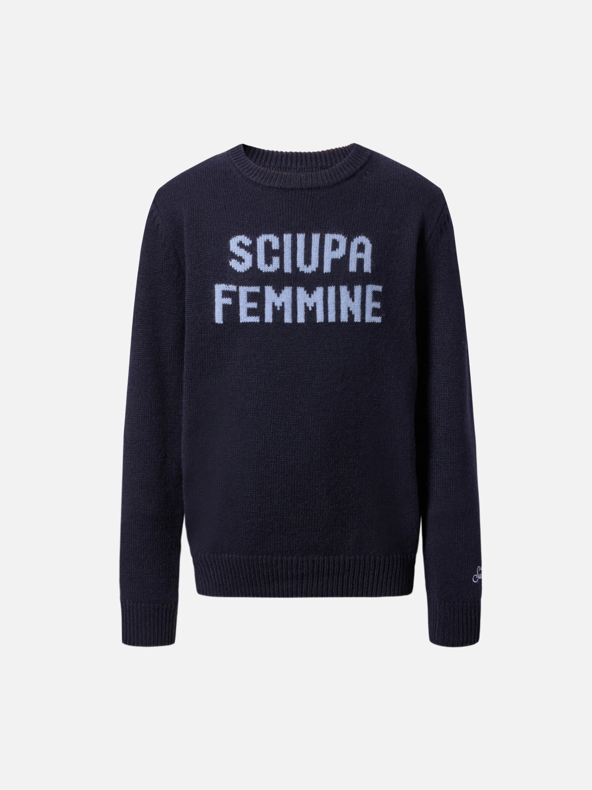 Crewneck Douglas in cashmere blend with Sciupa Femmine jacquard
