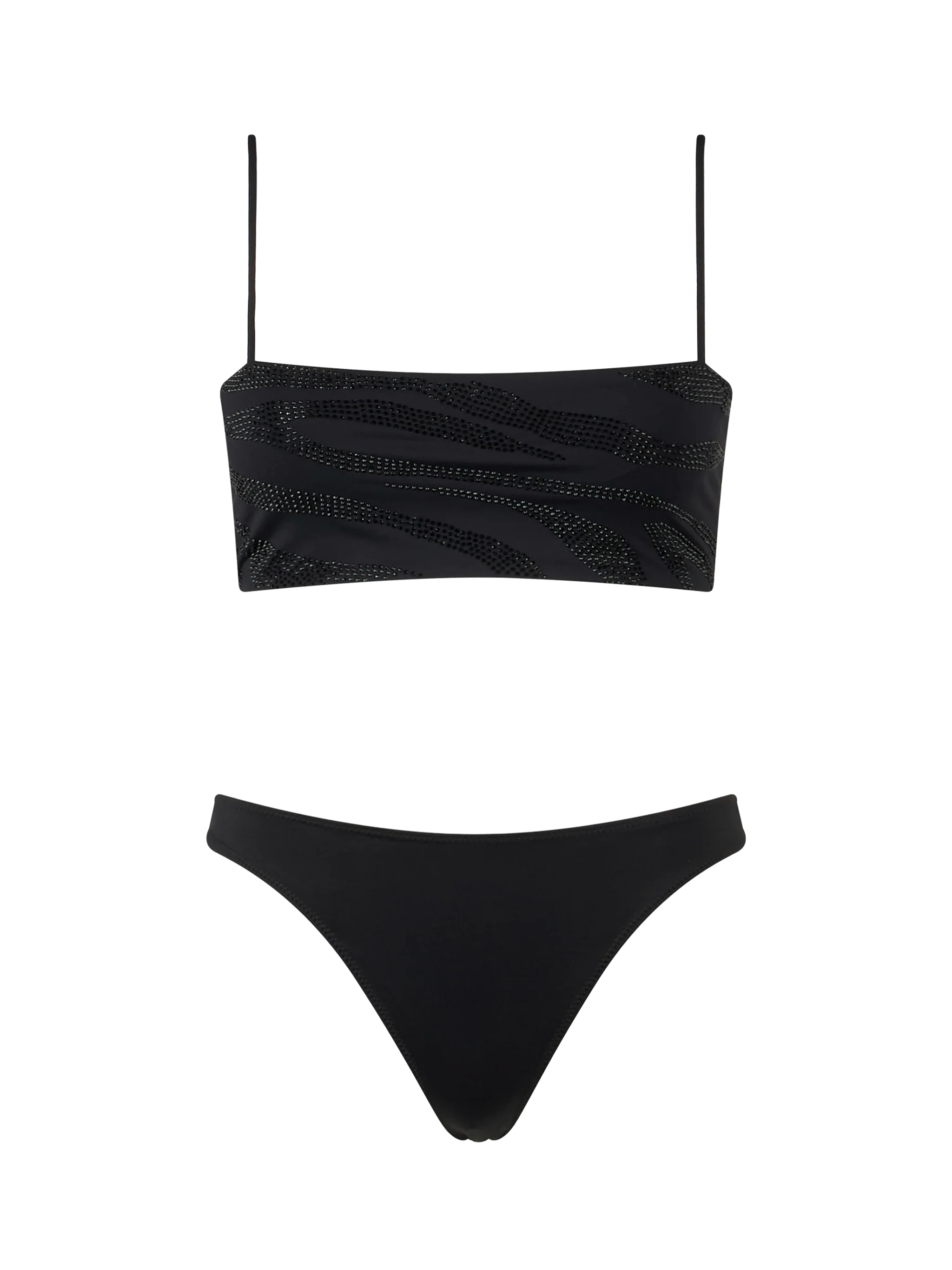 Woman zebra bandeau bikini Athena Naomi with rhinestones