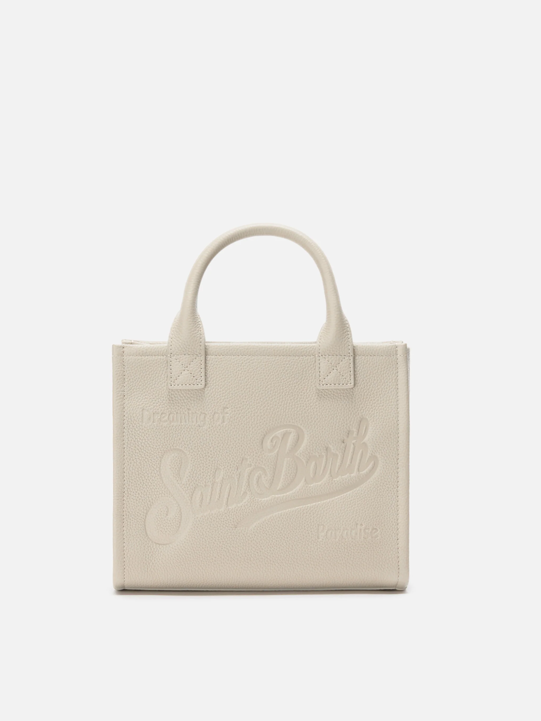 Vanity Bag Midi Shoulder Bag in white hammered leather