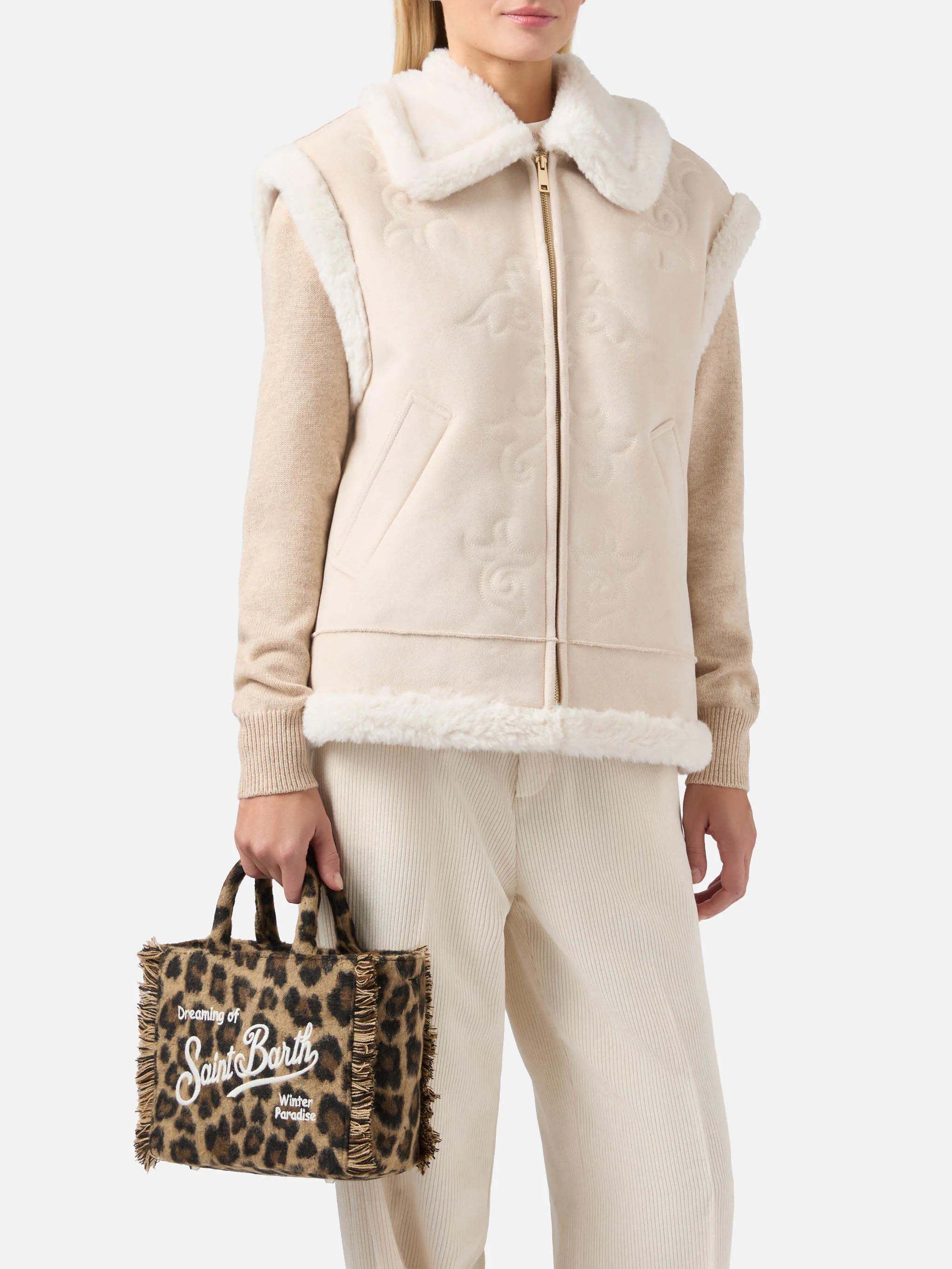 Vanity Mini Felt Handbag in leopard-print wool blend - Image 2