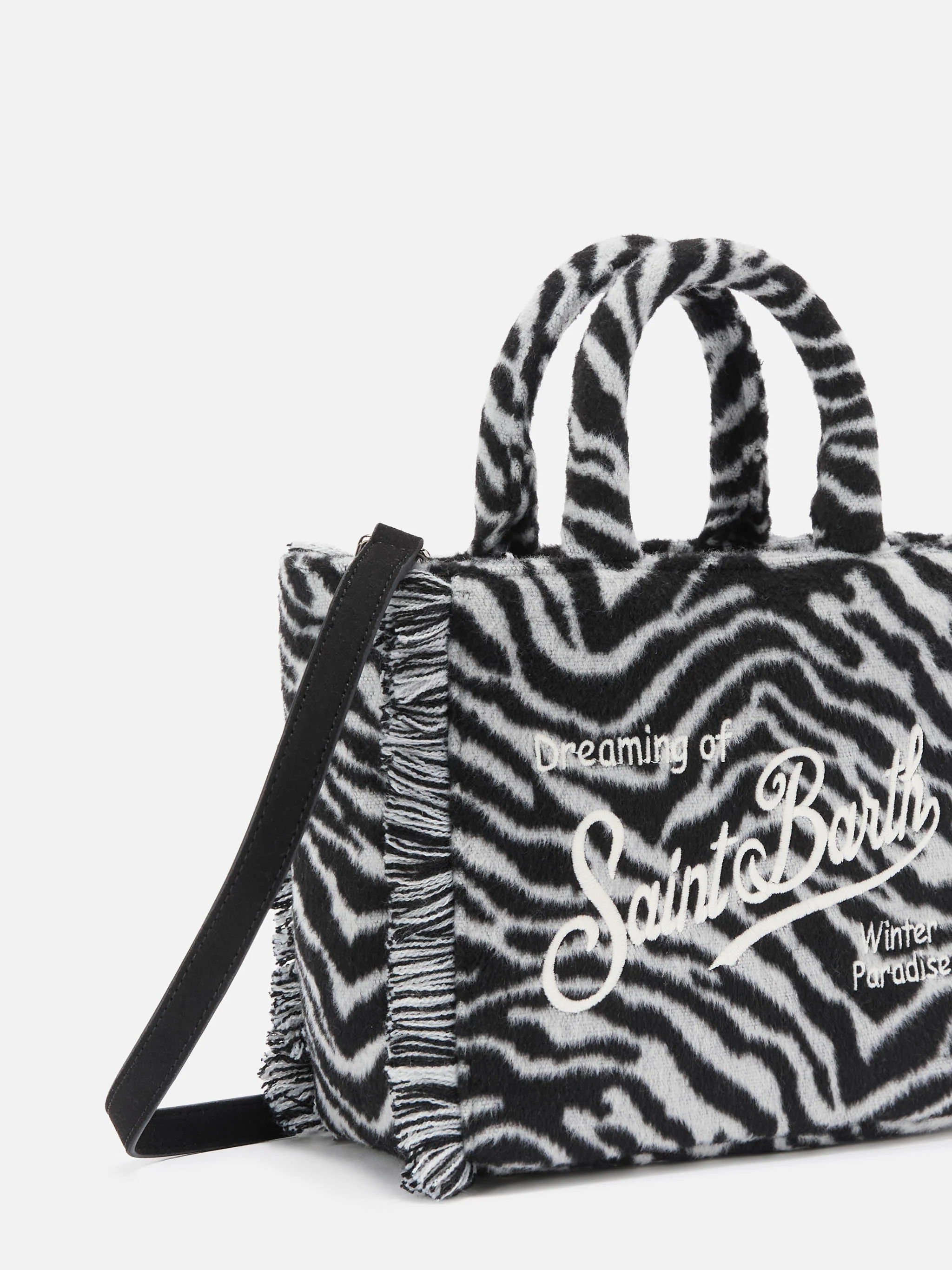 Vanity Mini Felt Handbag in zebra-print wool blend - Image 3