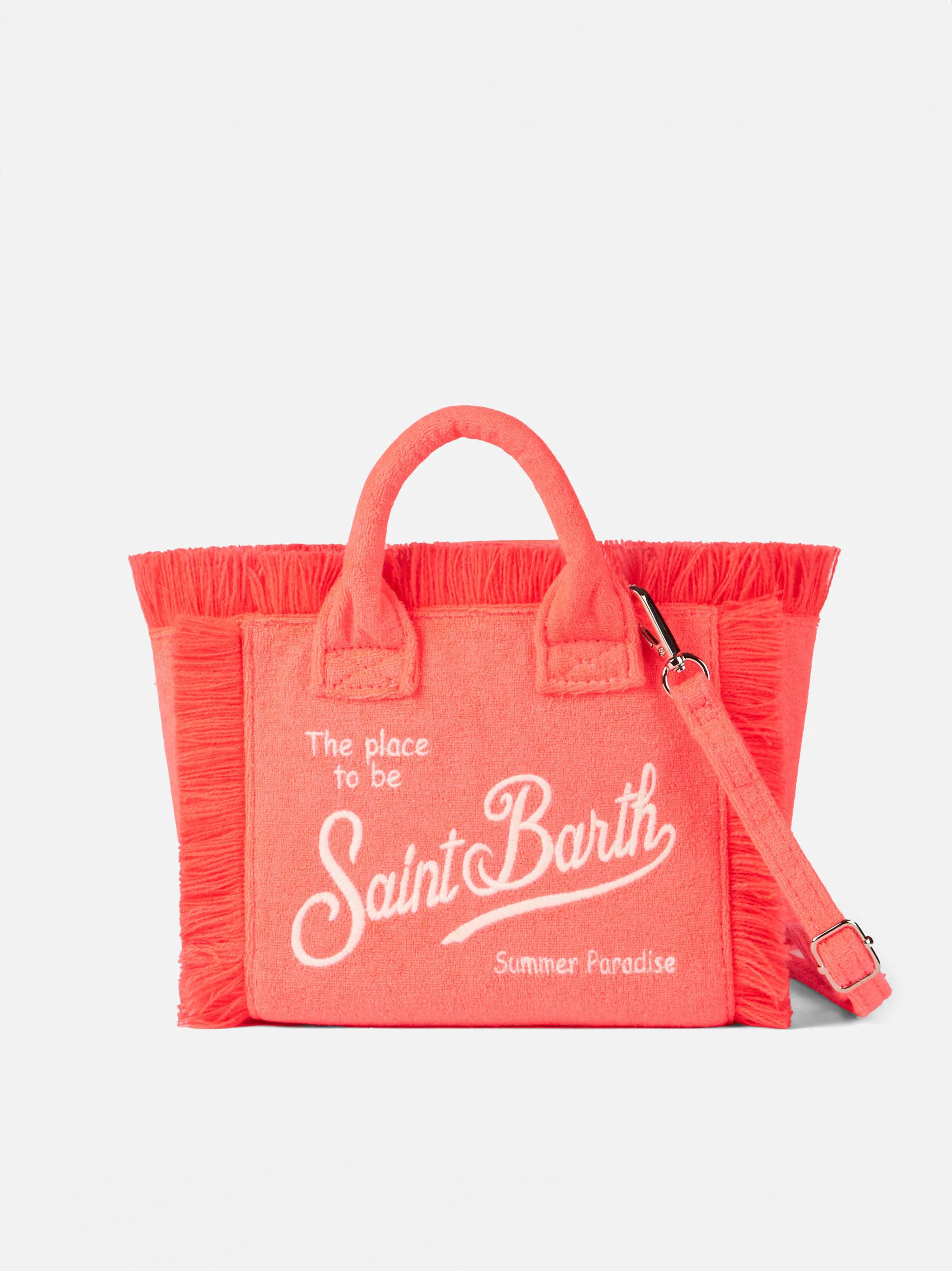 Mini Vanity fluo pink terry handbag - Image 5
