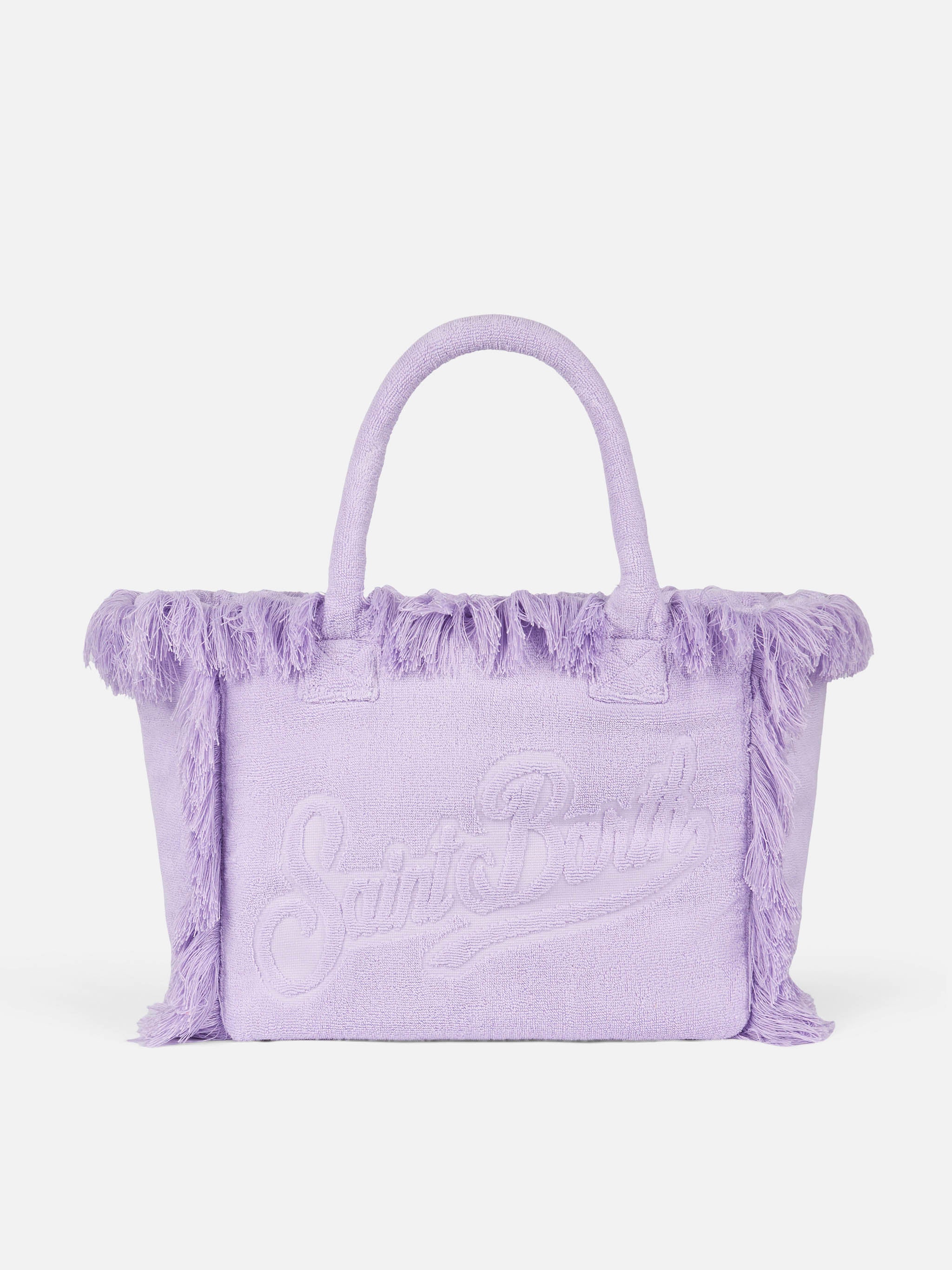 Vanity Terry lilac tote bag with embossed logo - Image 4