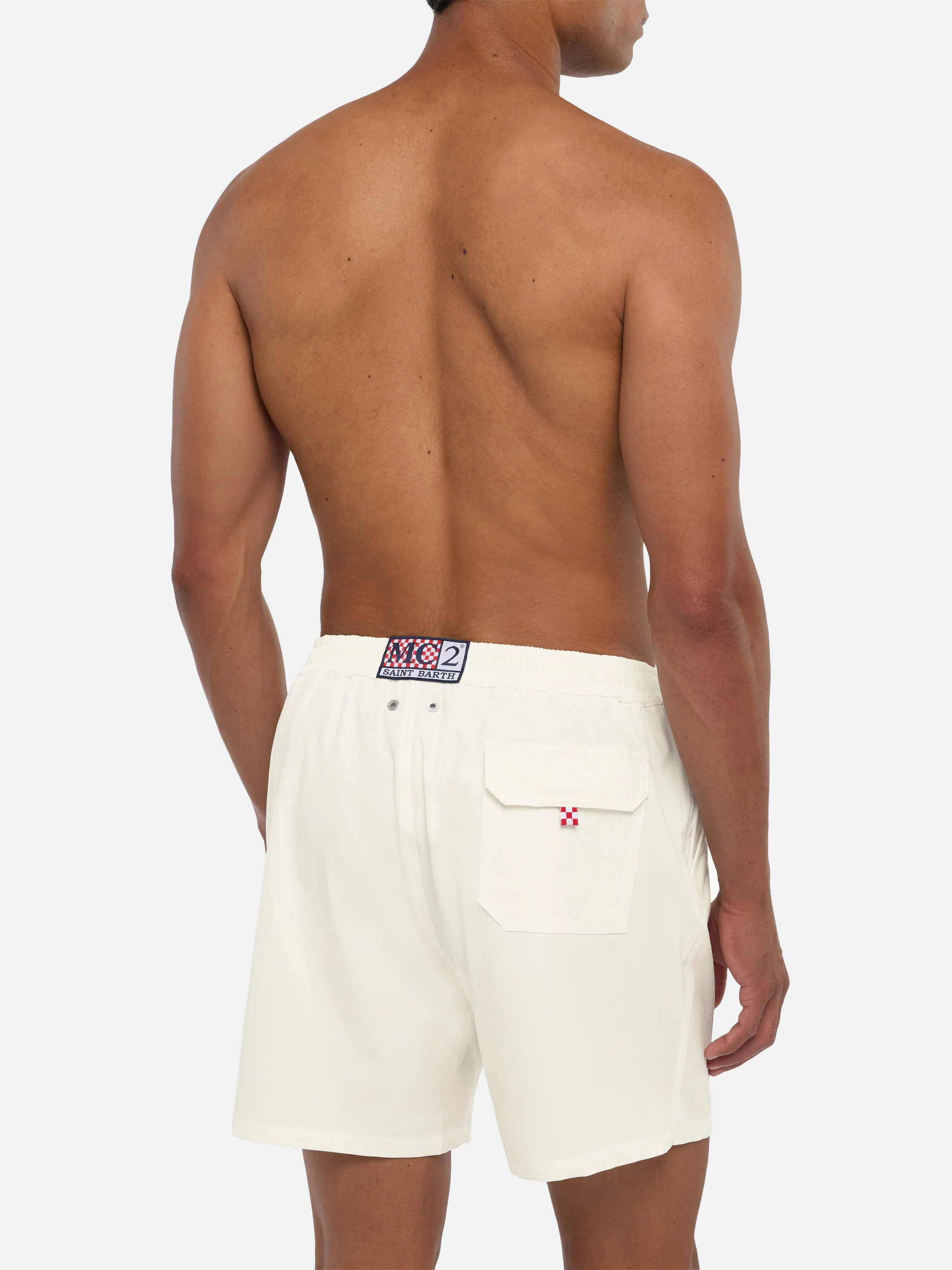White Comfort swim shorts with St. Barth embroidery - Image 5