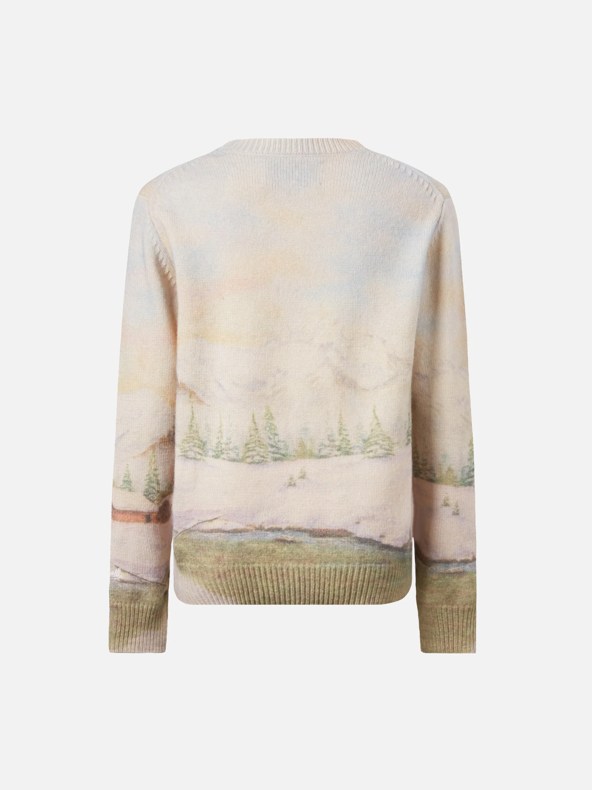 White crewneck Princess with mountain print and dreamland embroidery - Image 3