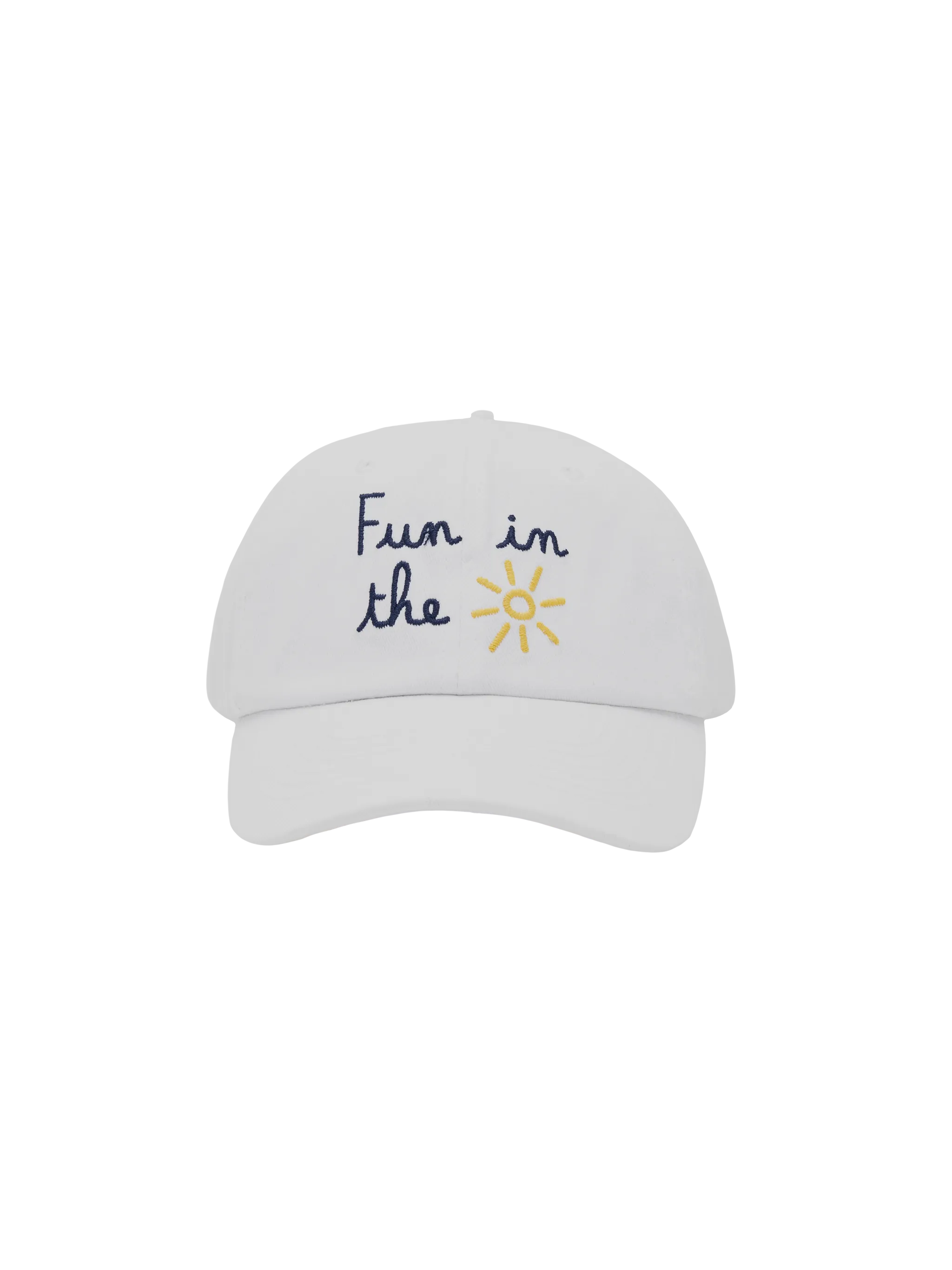 White denim ball cap Baseball Jr with daisy embroidery