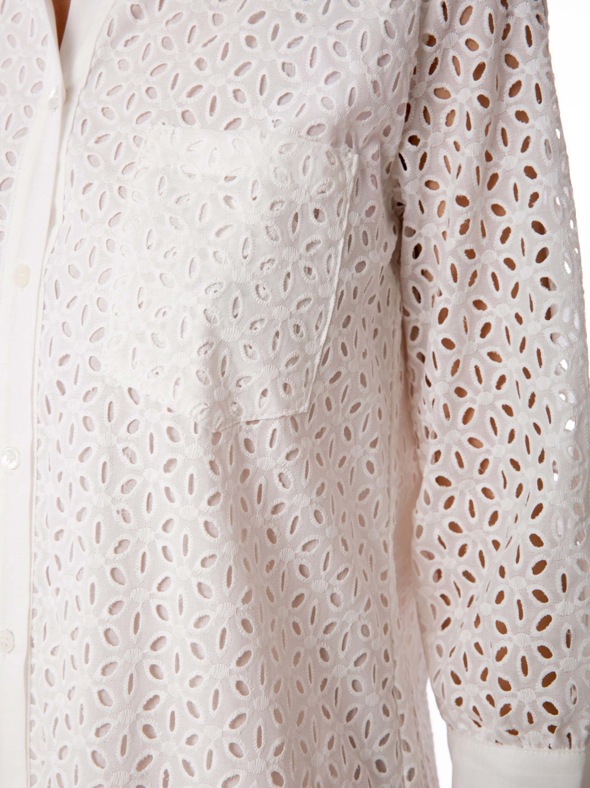 Woman white Sangallo shirt mini dress - Image 4