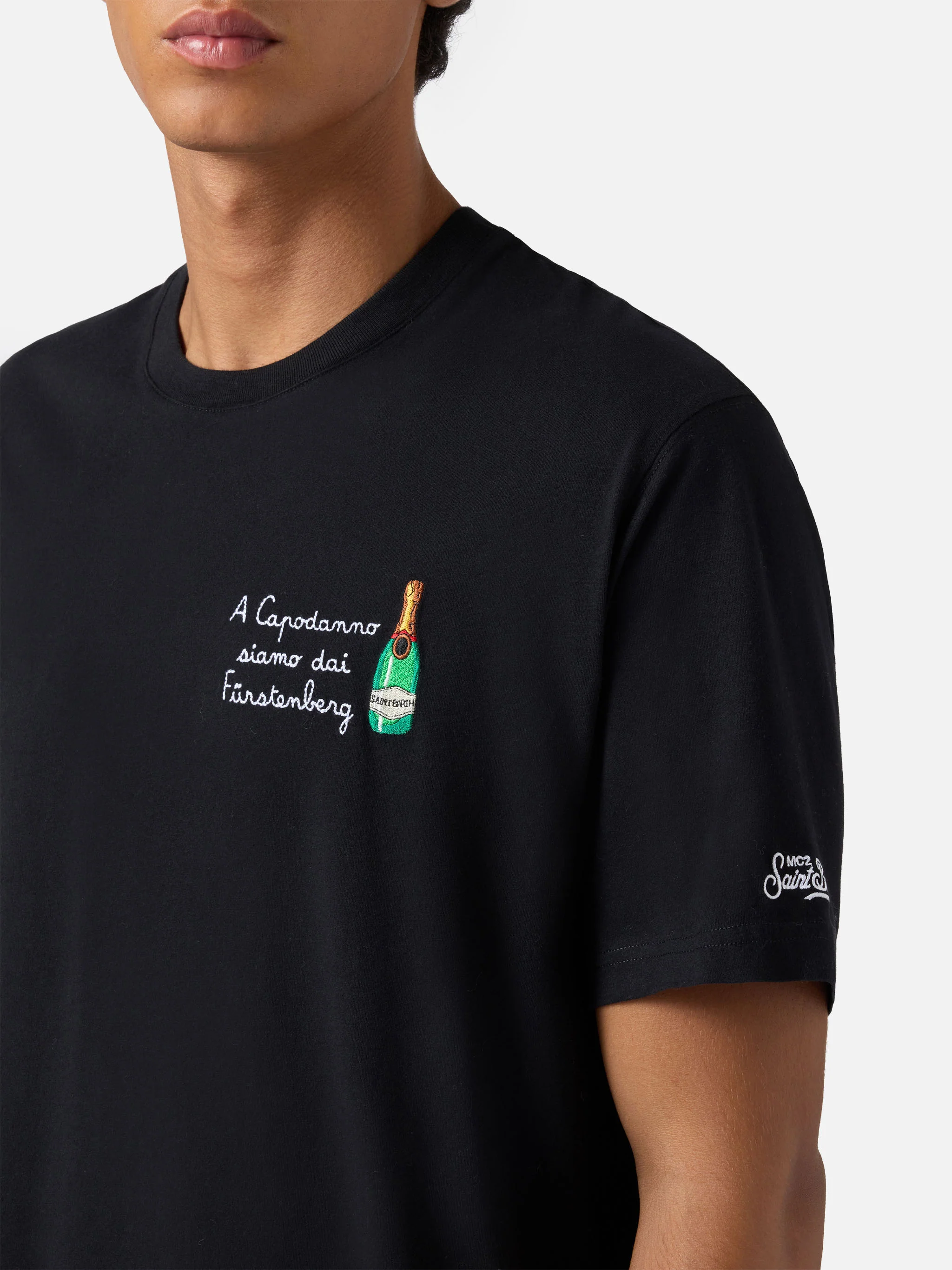 Winter cotton t-shirt Arnott Warm with Dai Fürstengberg embroidery | VACANZE DI NATALE SPECIAL EDITION
