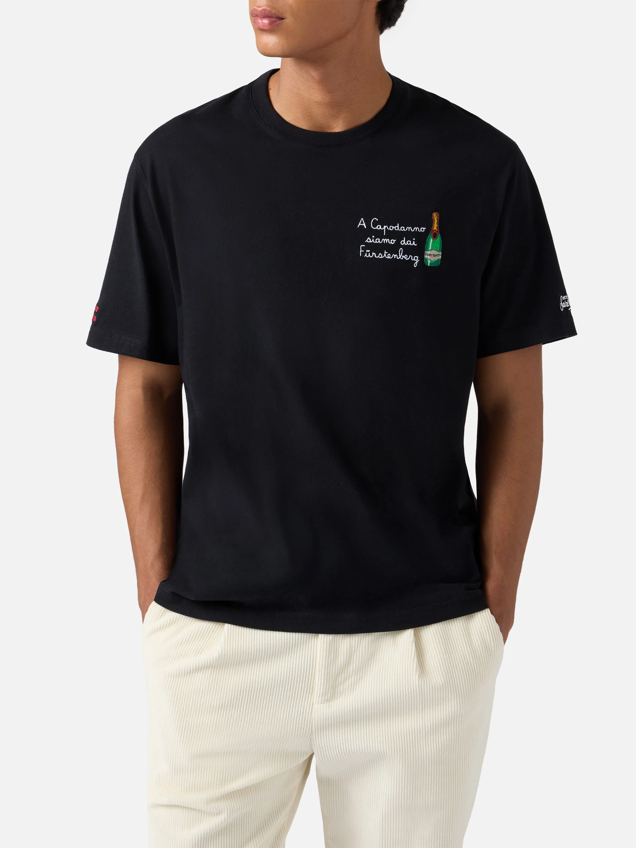 Winter cotton t-shirt Arnott Warm with Dai Fürstengberg embroidery | VACANZE DI NATALE SPECIAL EDITION - Image 2