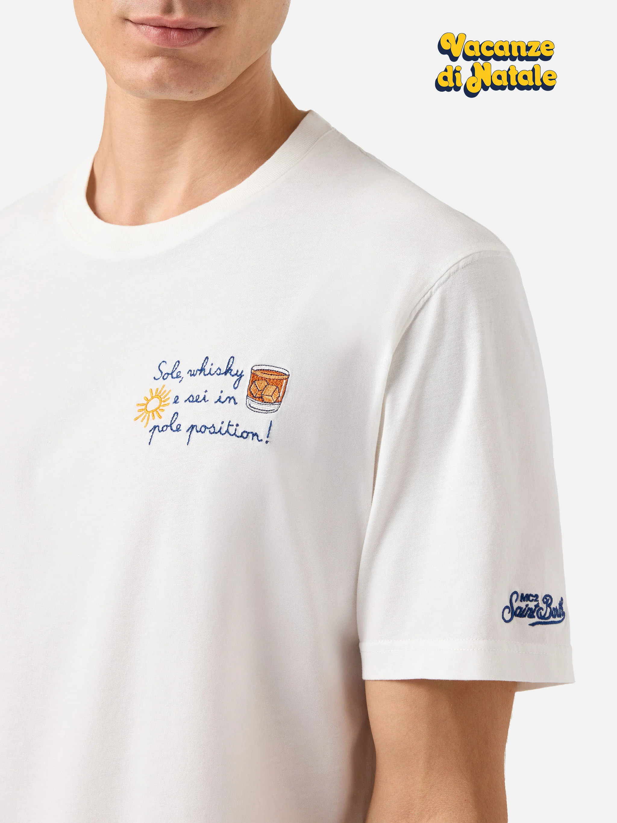 Winter cotton t-shirt Arnott Warm with Sole whisky e sei in pole position! embroidery | VACANZE DI NATALE SPECIAL EDITION - Image 4