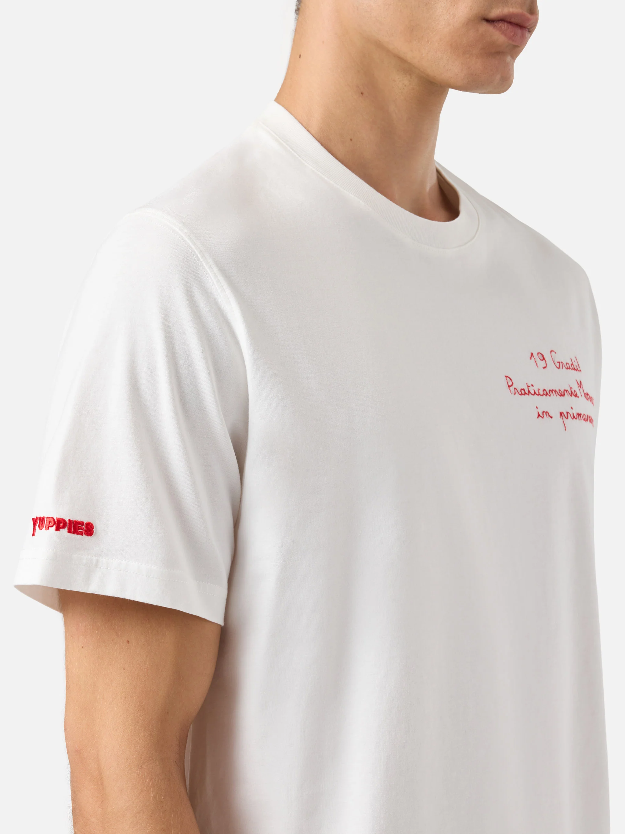 Winter cotton t-shirt Arnott with Praticamente Marocco... embroidery | YUPPIES SPECIAL EDITION - Image 3