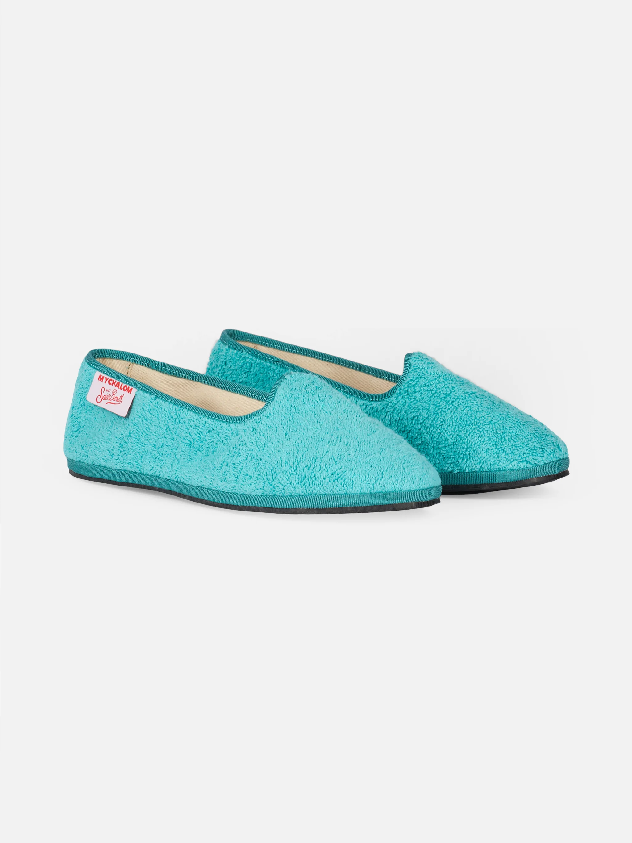 Woman aquamarine terry slipper loafers | MY CHALOM SPECIAL EDITION - Image 2