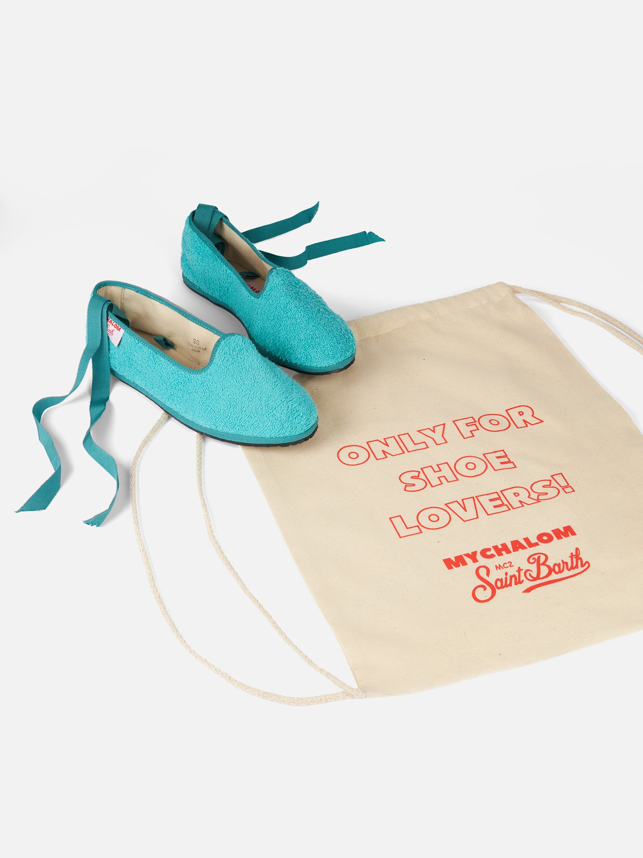 Woman aquamarine terry slipper loafers | MY CHALOM SPECIAL EDITION - Image 5