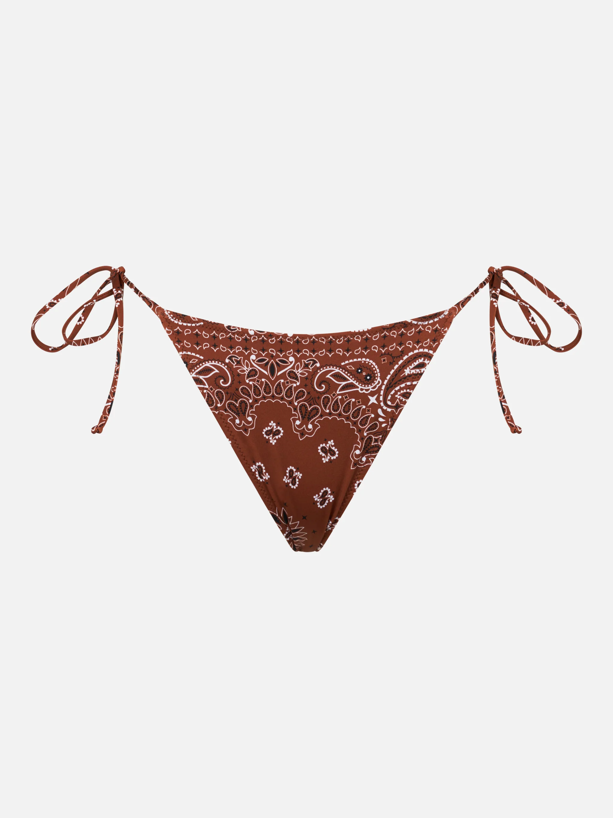 Woman bandanna swim briefs with side laces