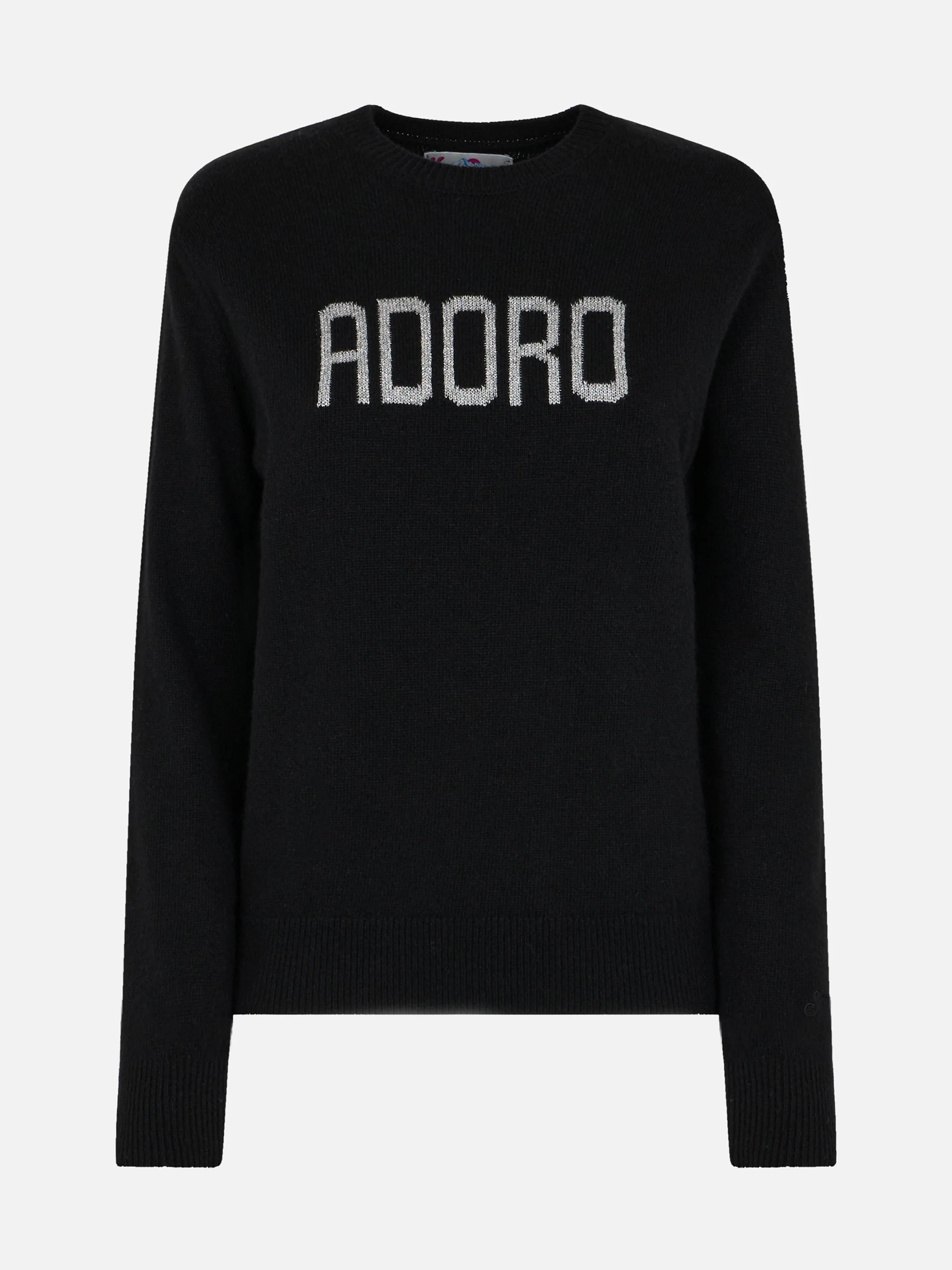 Woman black sweater New Queen with Adoro jacquard - Image 3