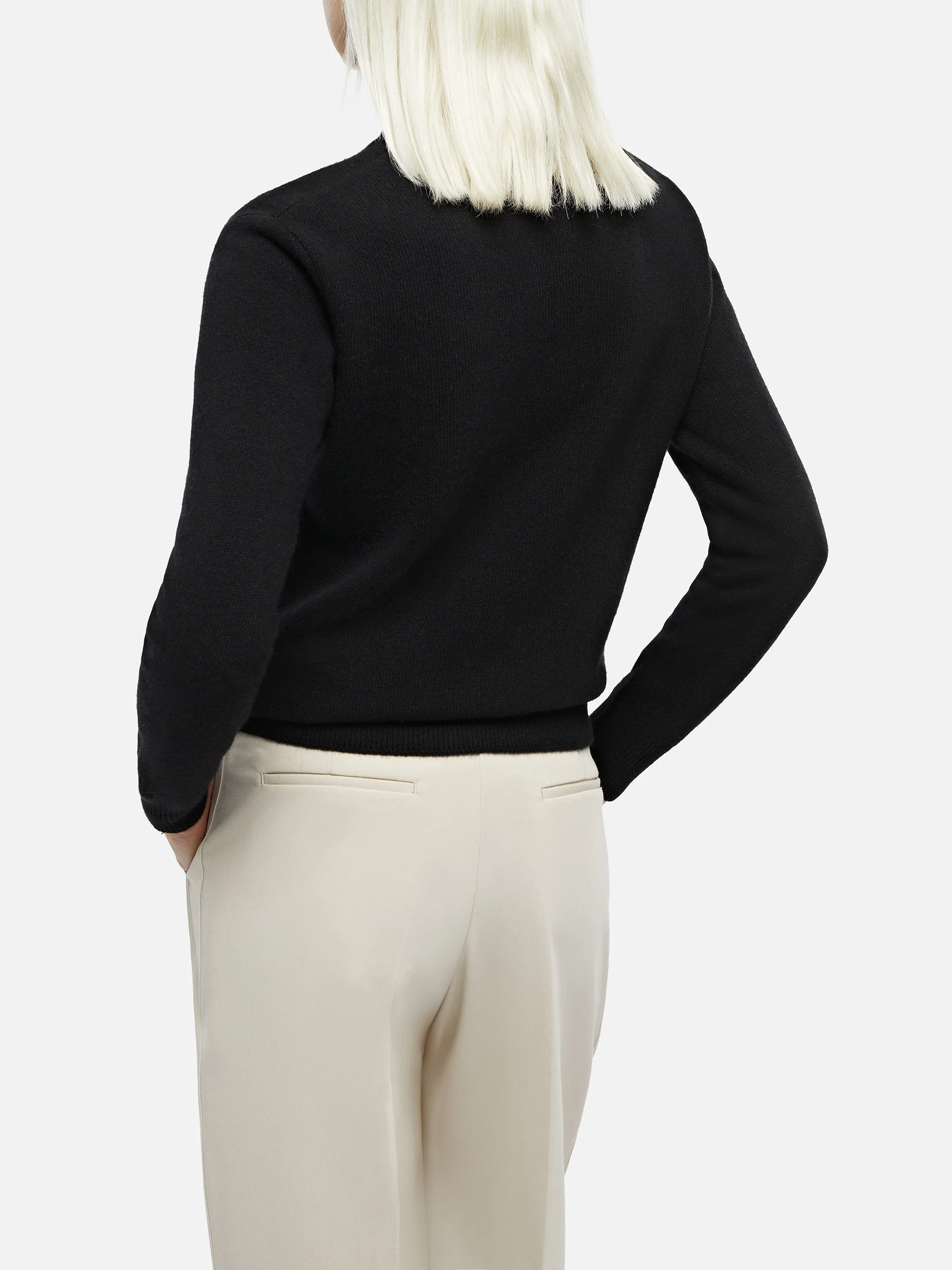 Woman black sweater New Queen with Adoro jacquard - Image 4