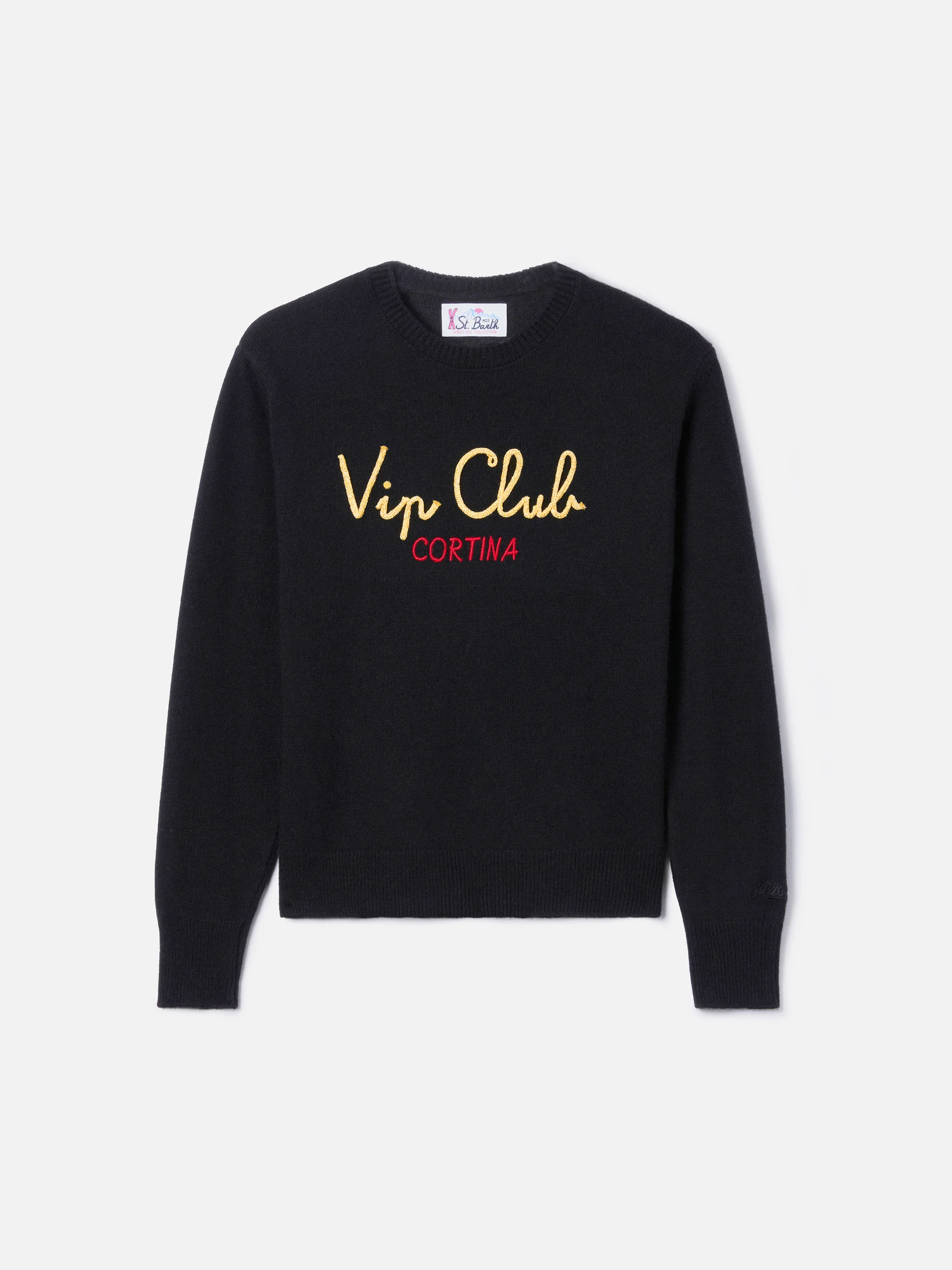 Woman black sweater New Queen with embroidery Vip club Cortina | VIP CLUB CORTINA SPECIAL EDITION - Image 5