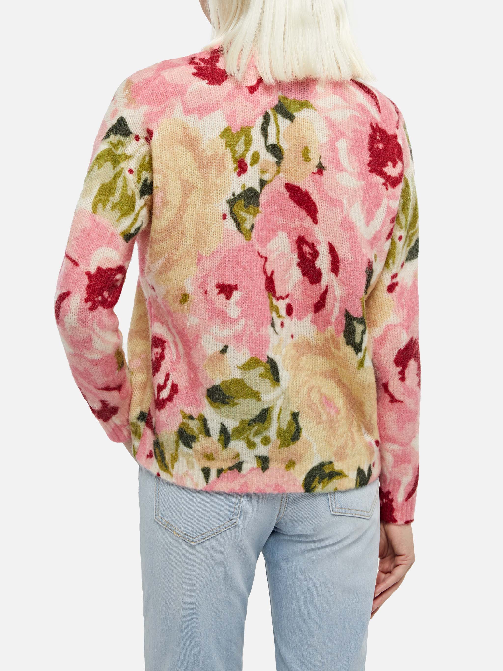 Woman mohair sweater Louise with peony print - Image 3