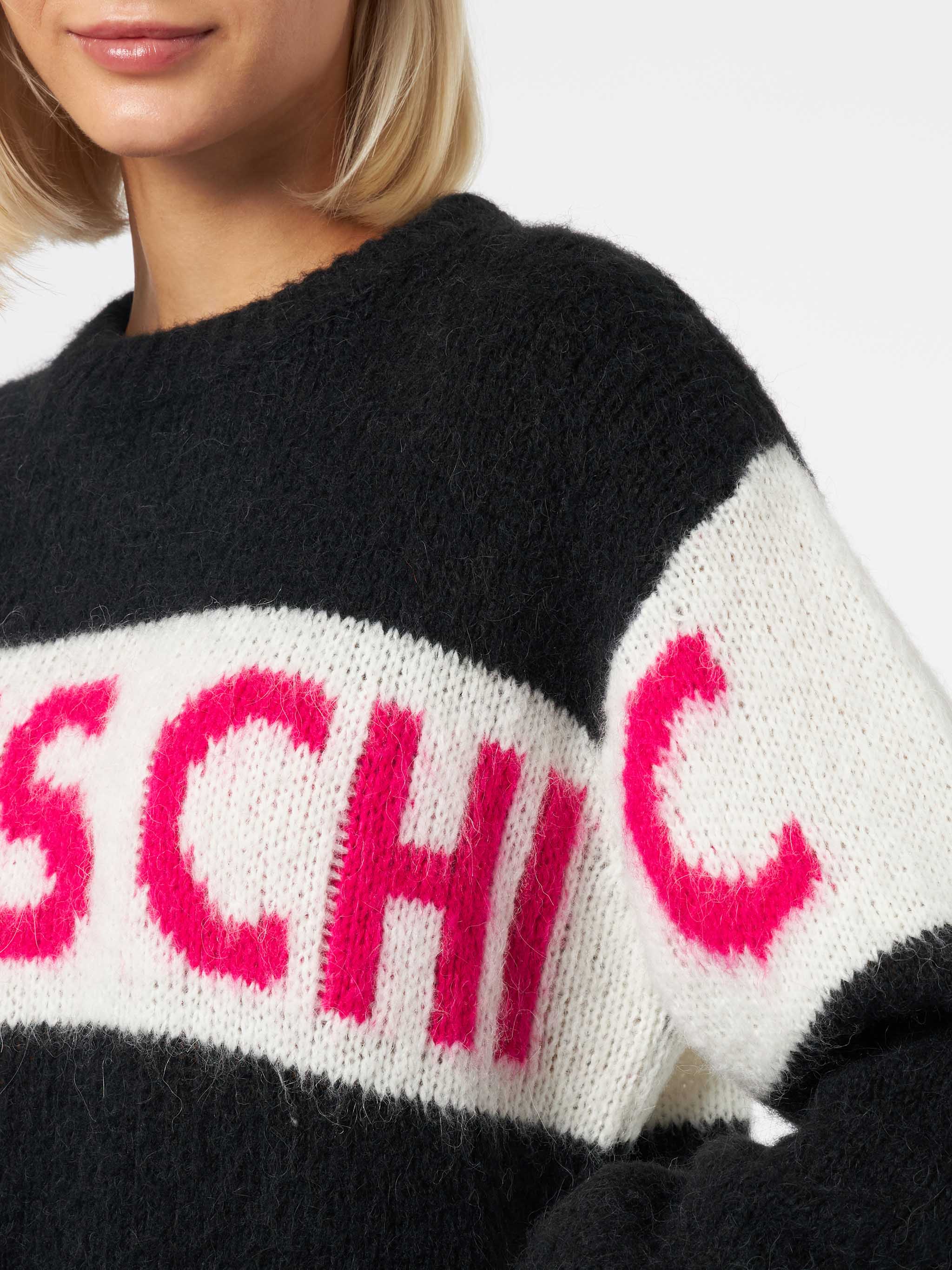 Woman boxy shape soft sweater with Apres Chic jacquard - Image 4