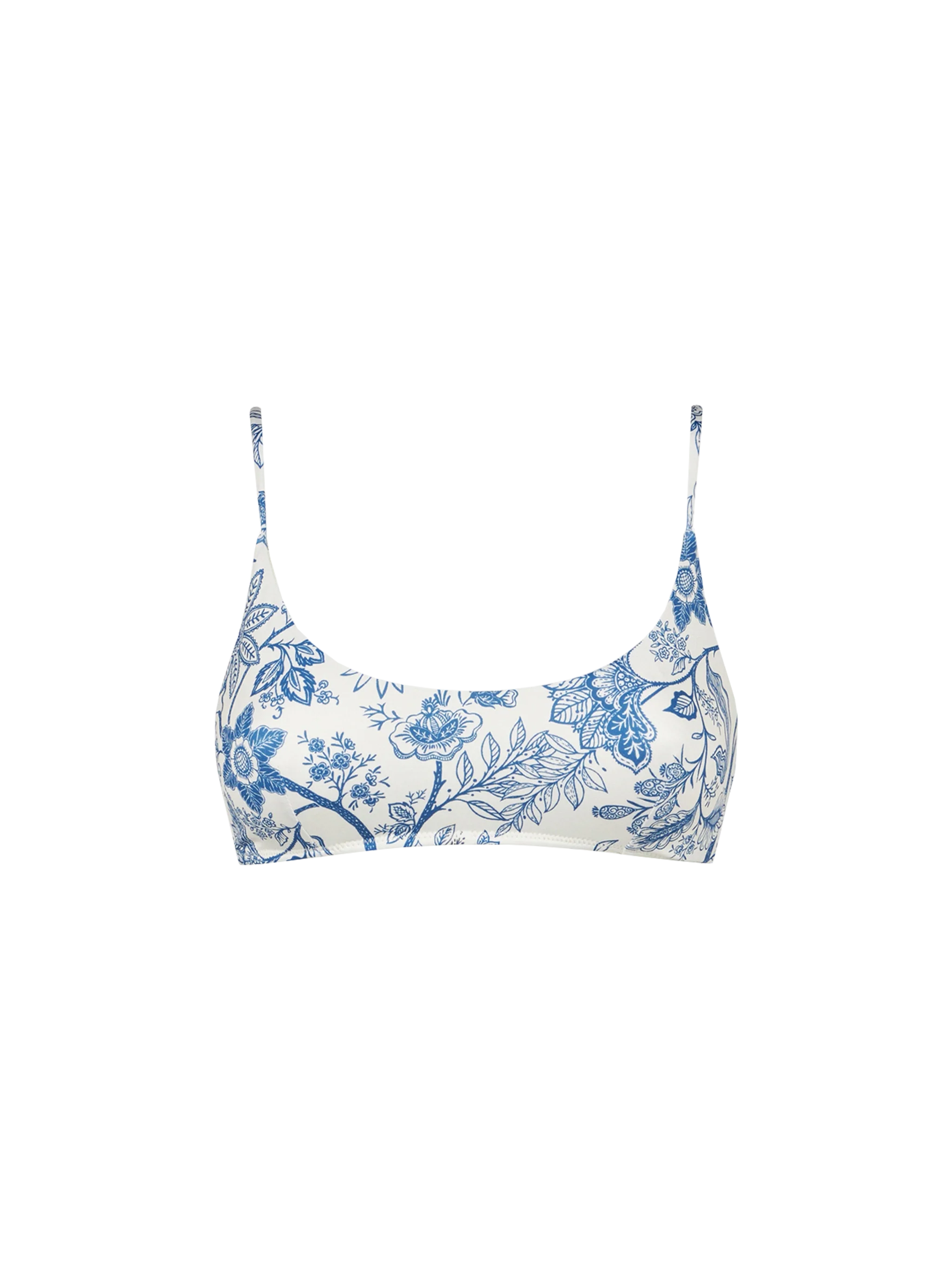 Woman bralette swimsuit with flower pattern
