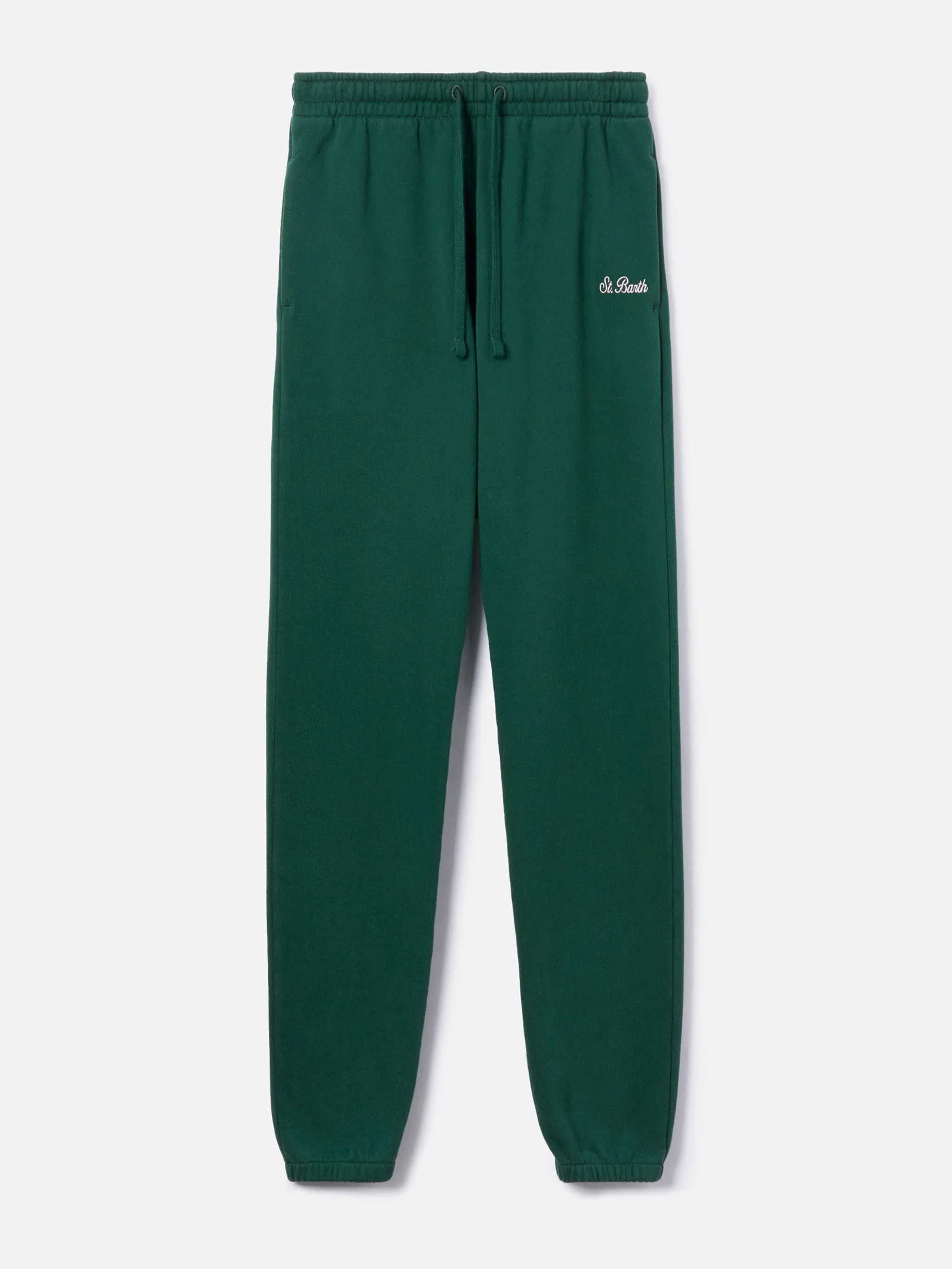 Woman British green cotton fleece jogger pants Odalys