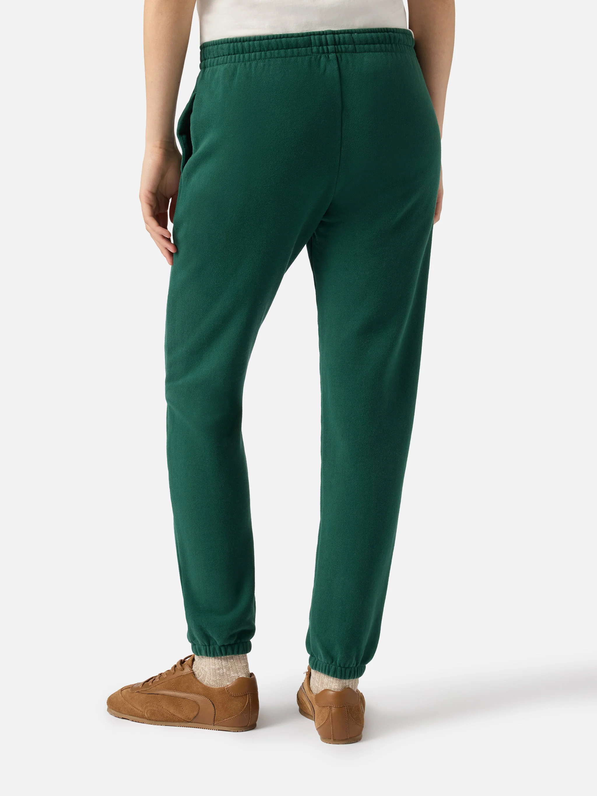 Woman British green cotton fleece jogger pants Odalys - Image 4