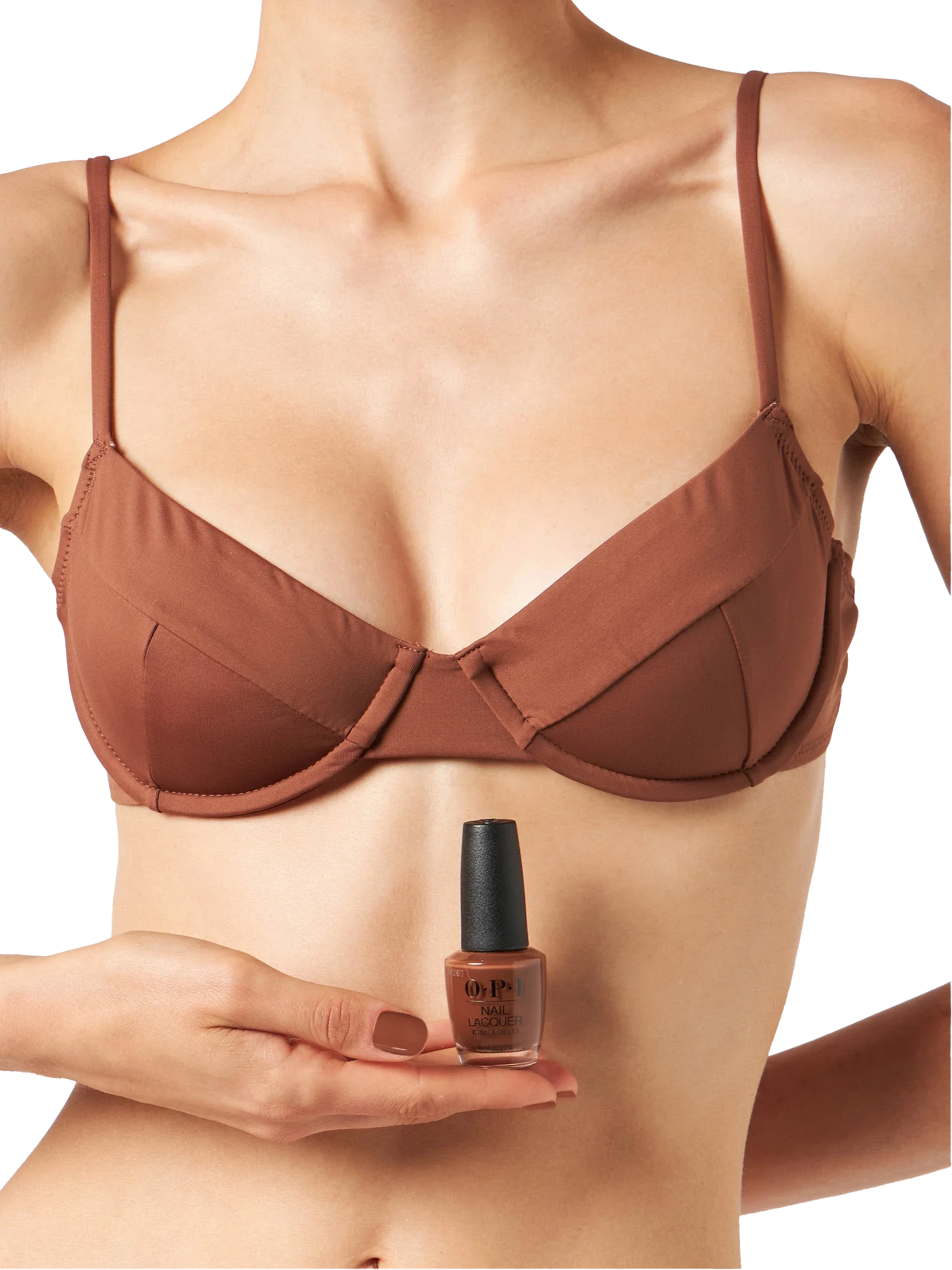 Woman brown underwired bralette swimsuit - Image 3