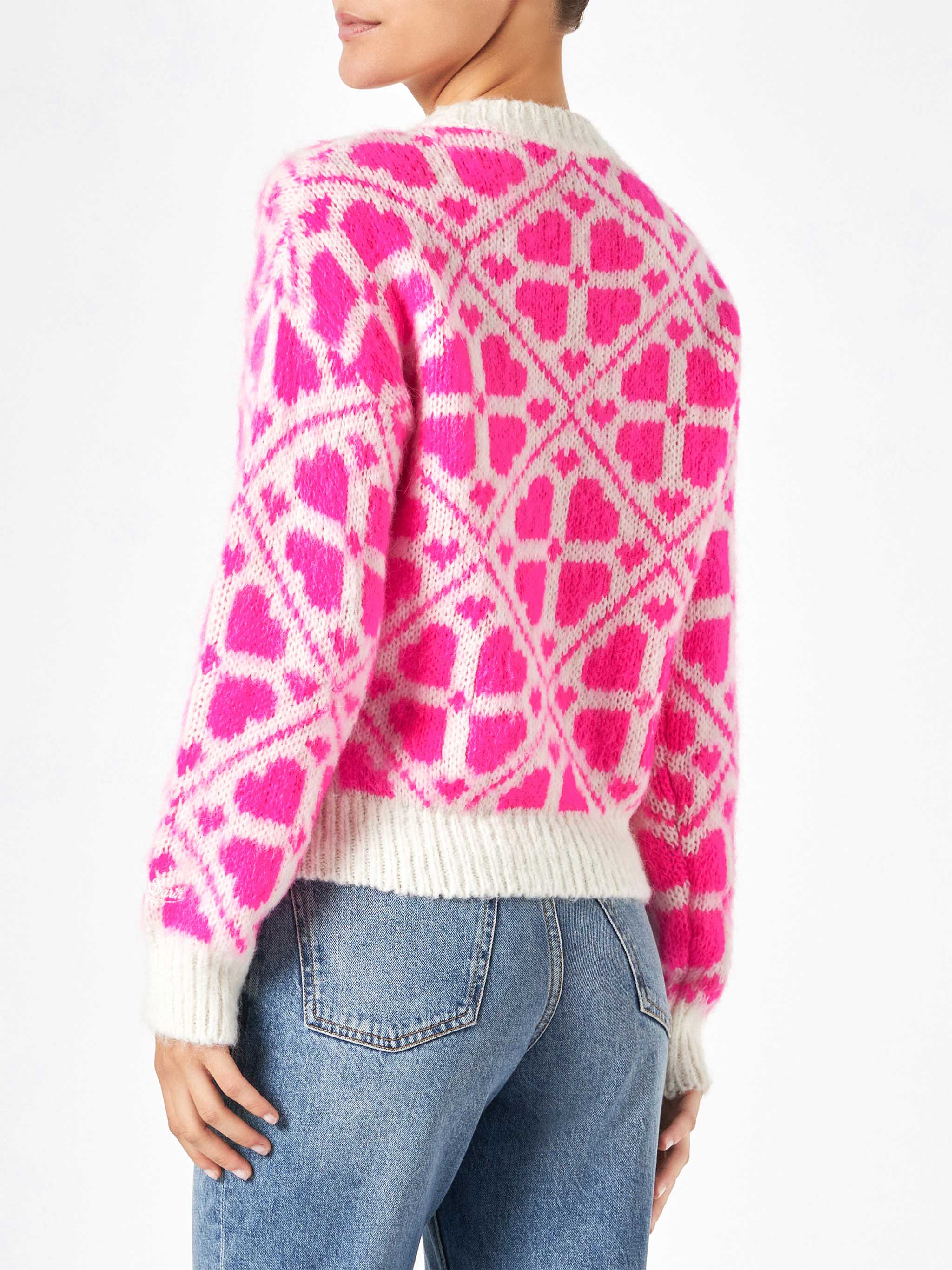 Woman brushed crewneck with lettering - Image 3