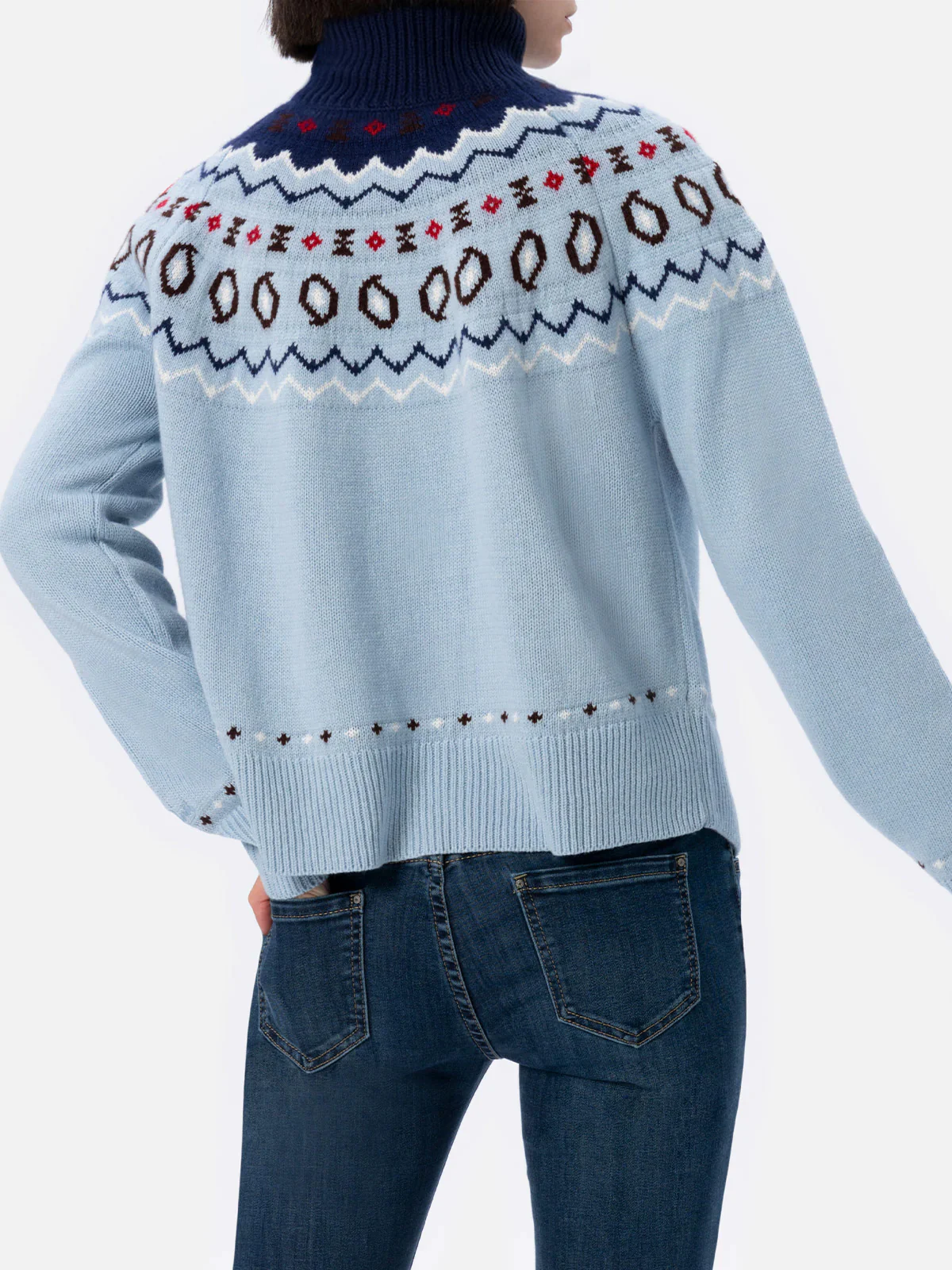 Woman cashmere blend sweater Meghan with nordic jacquard - Image 3