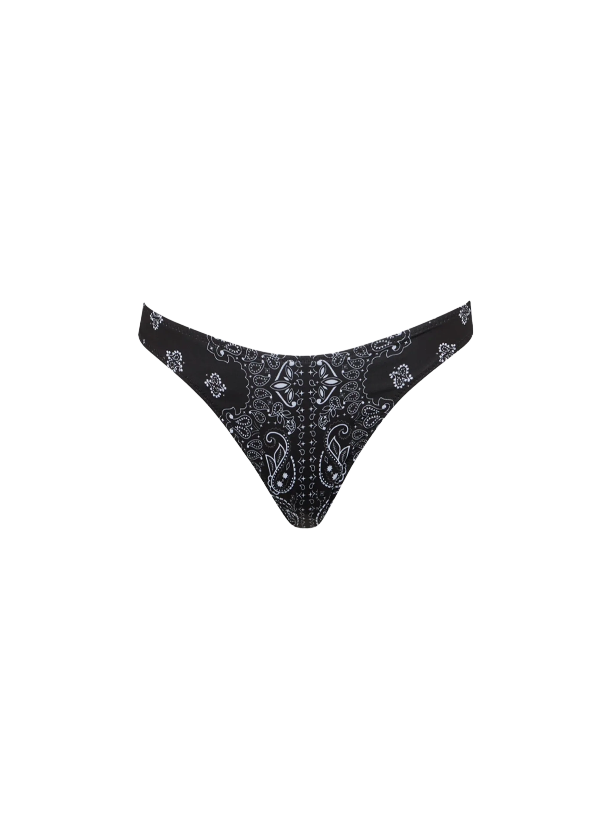Woman cheeky swim briefs with bandanna print
