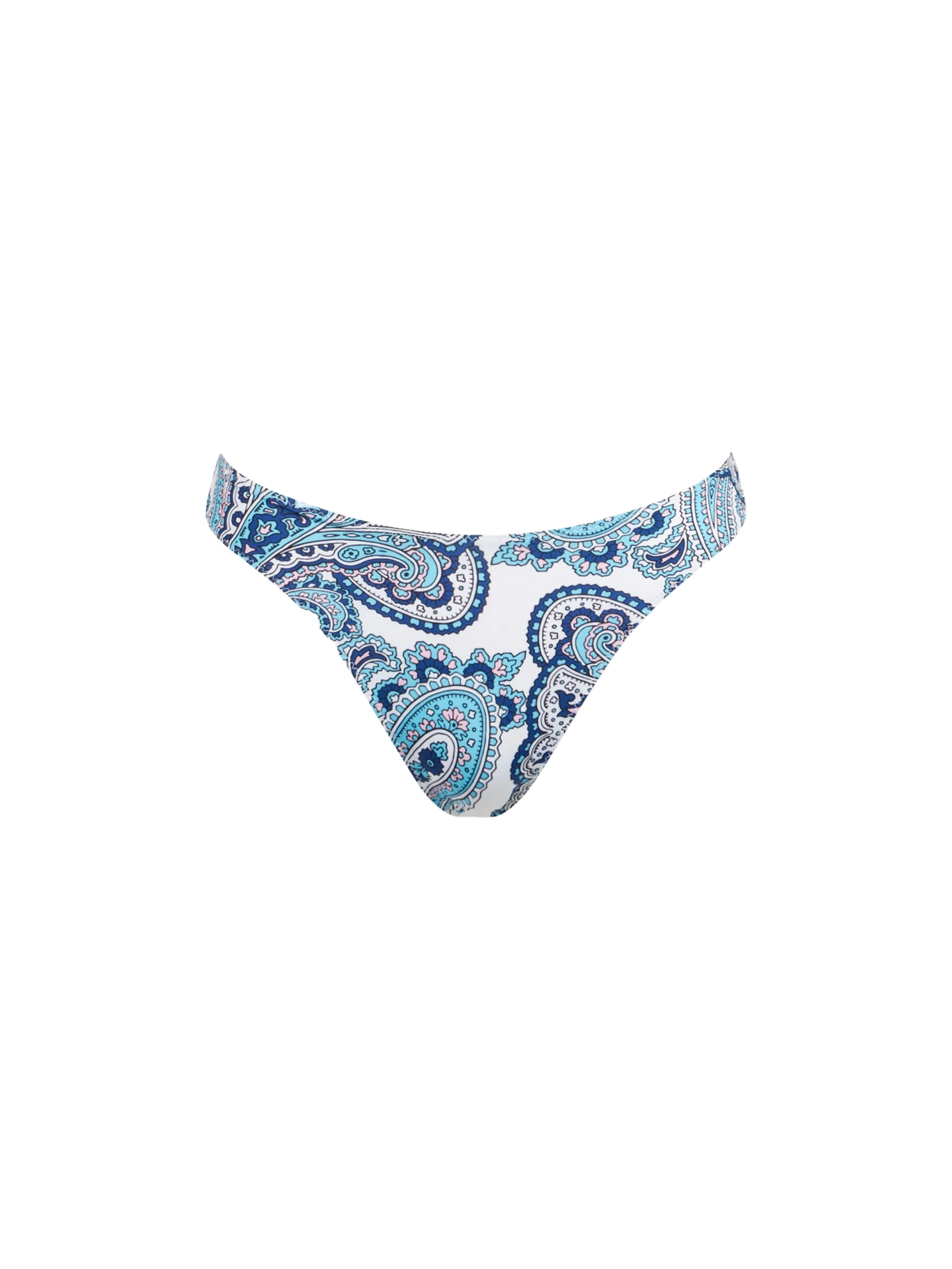 Woman cheeky swim briefs with paisley print