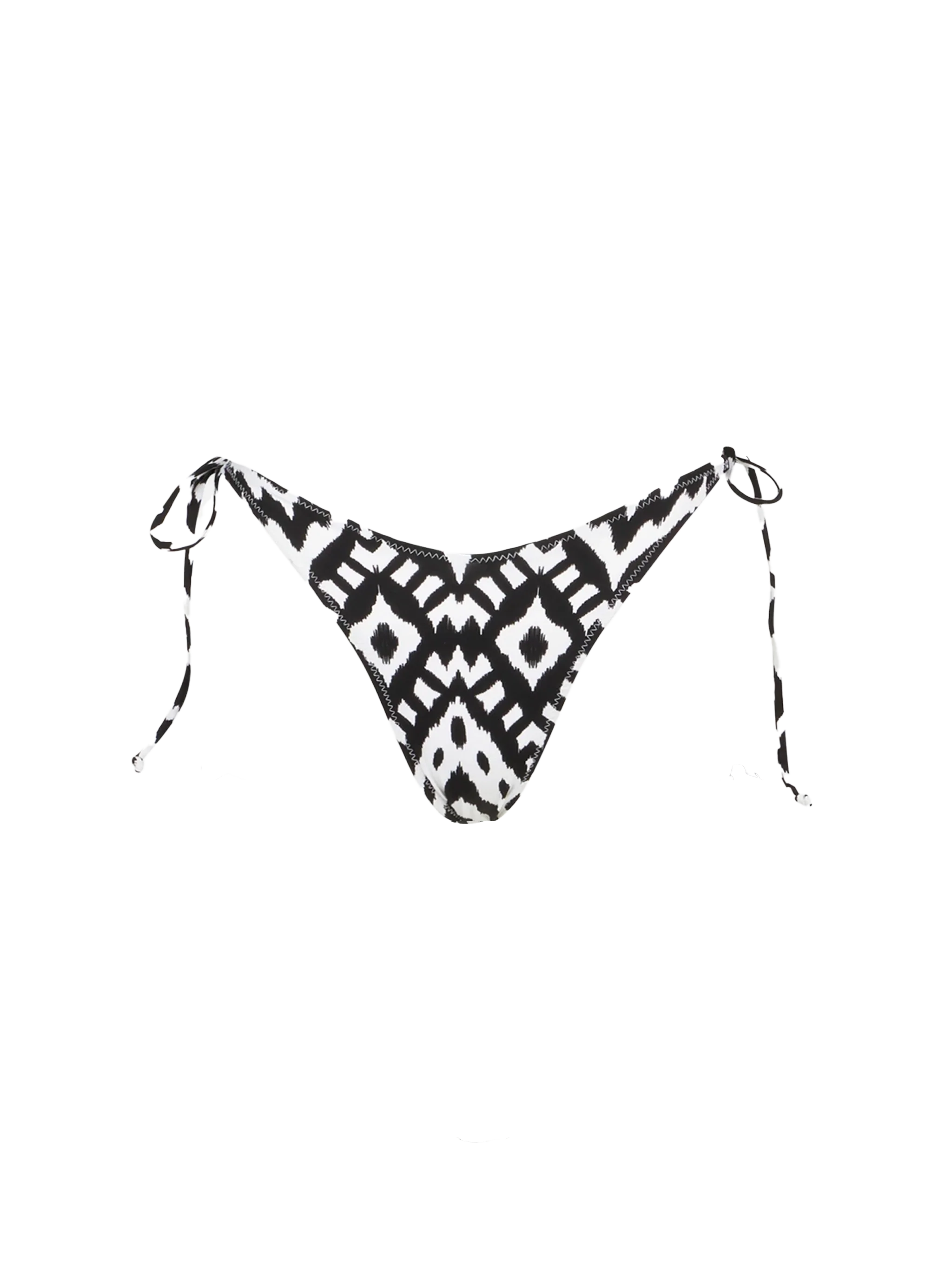 Woman cheeky swim briefs with ikat print
