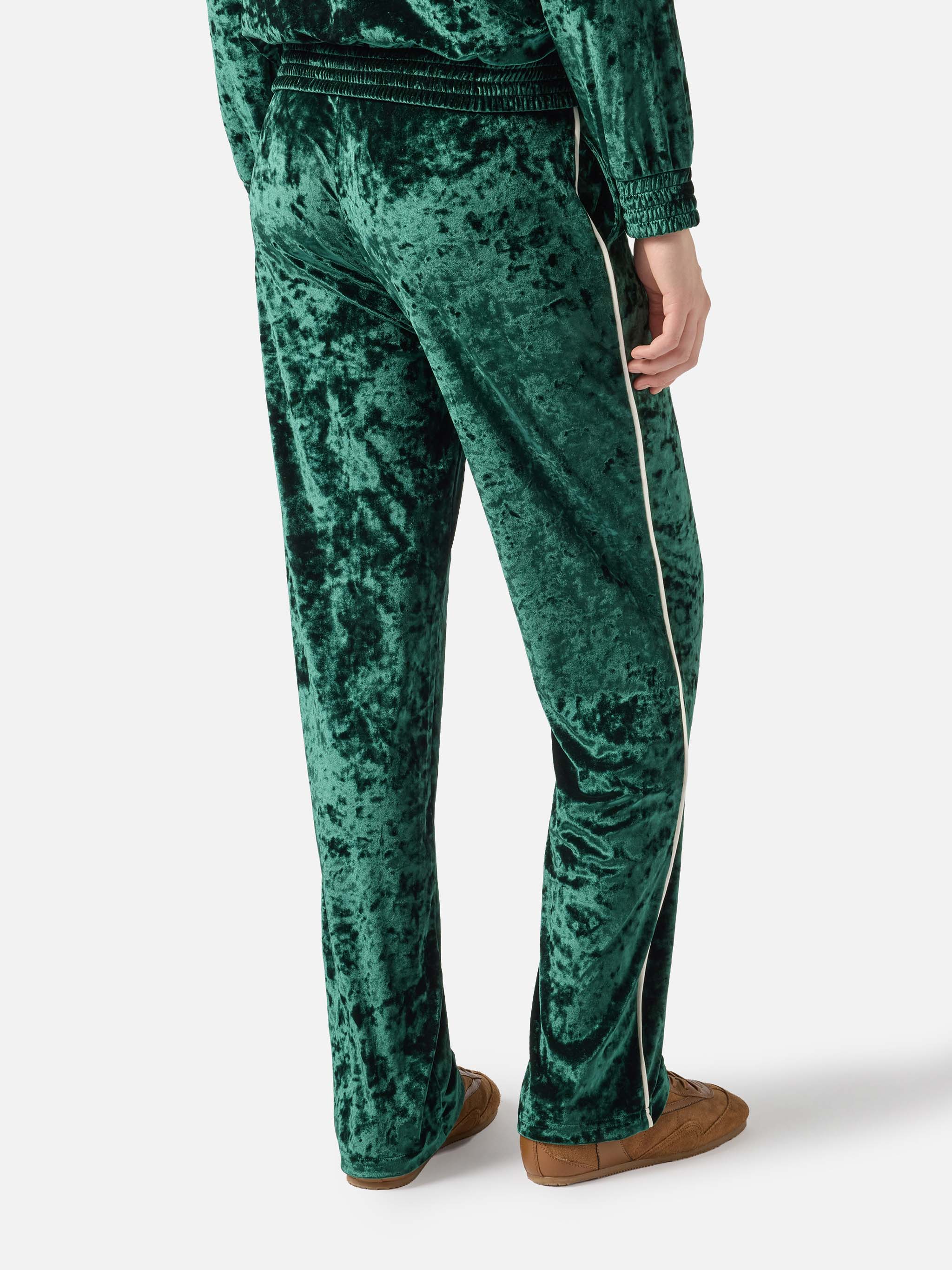 Woman green chenille jogger pants Yvonne - Image 4