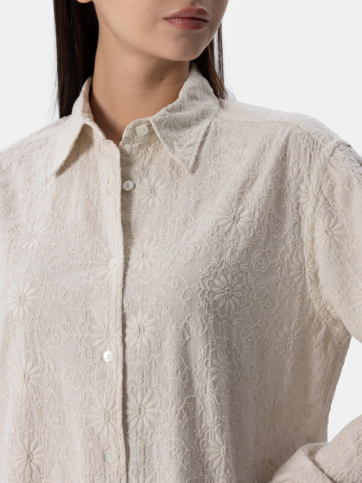 Woman classic Sangallo cotton shirt Meredith - Image 3