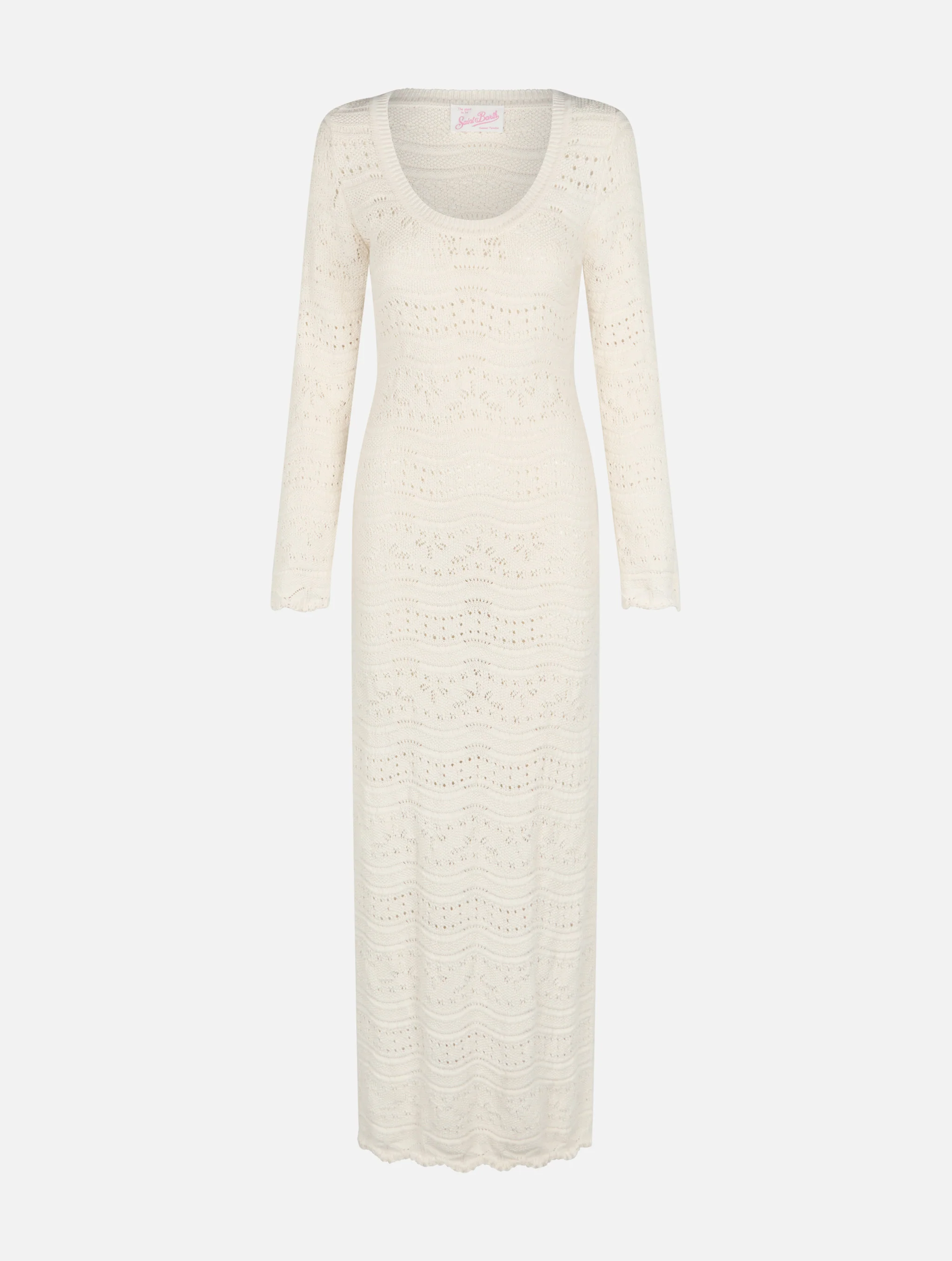 Woman cotton knit midi dress - Image 4