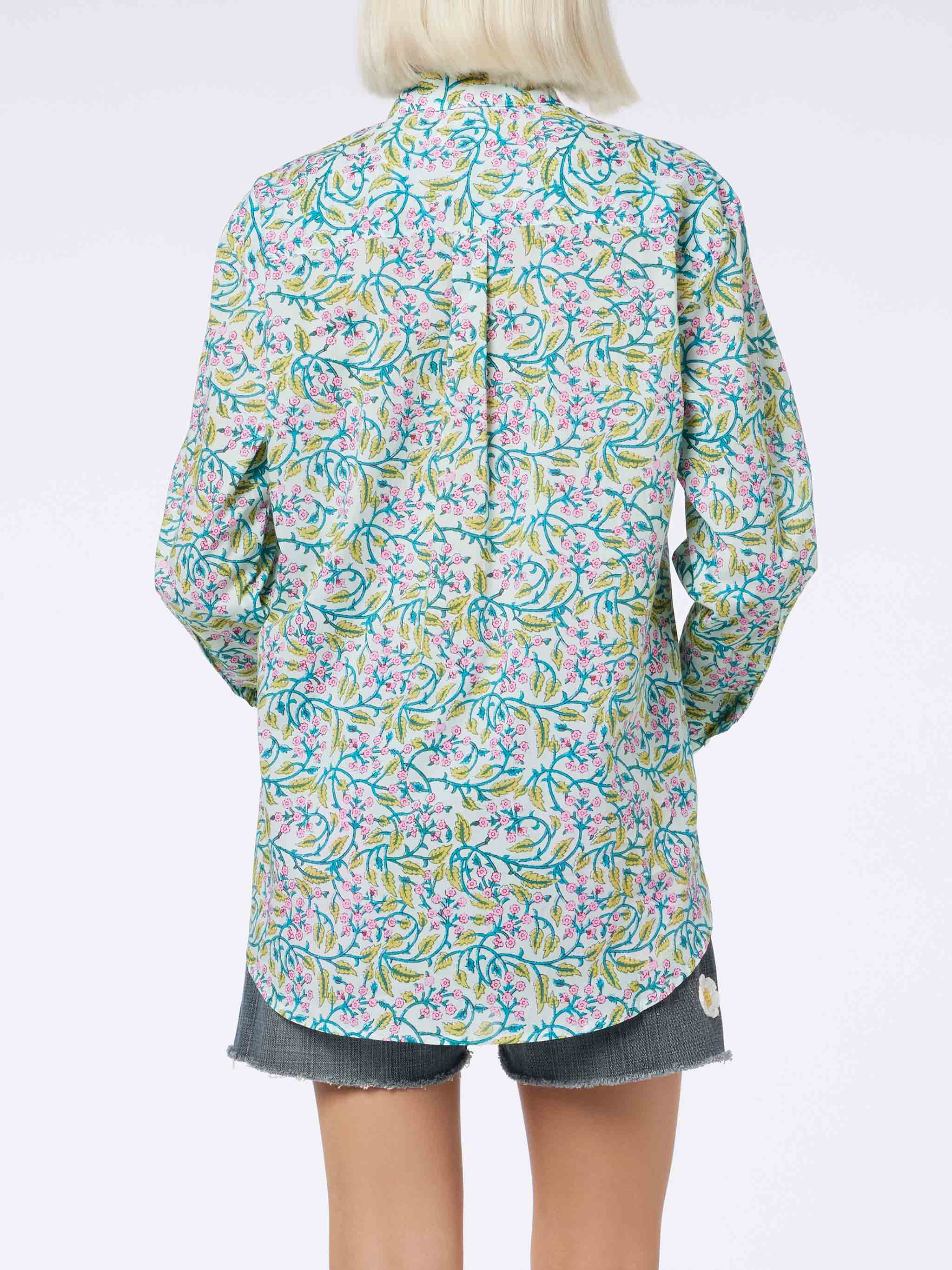 Woman cotton shirt Brigitte with flower print - Image 3