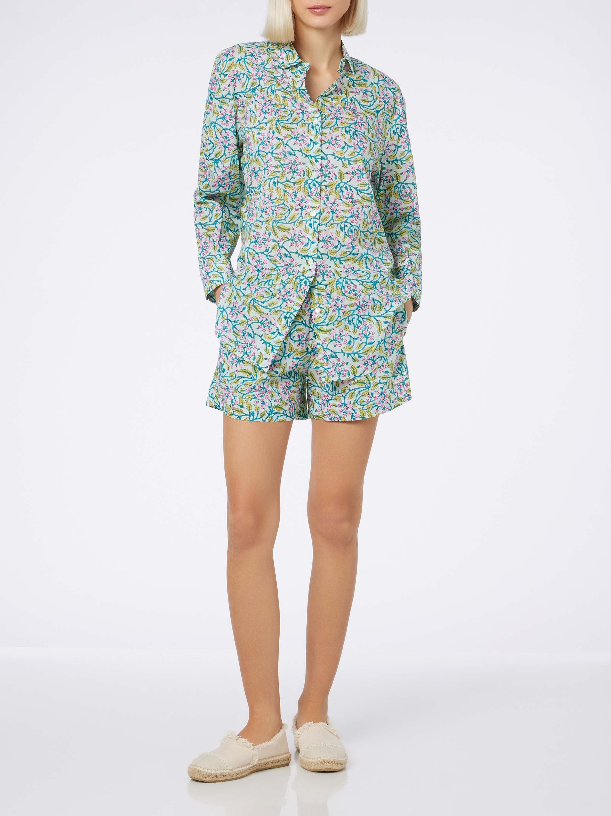 Woman cotton shirt Brigitte with flower print - Image 5