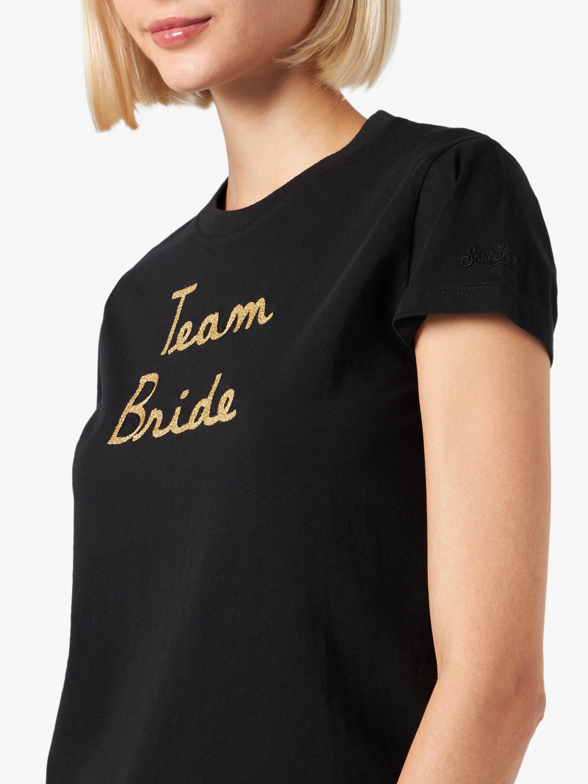 Woman cotton t-shirt with embroidery - Image 2