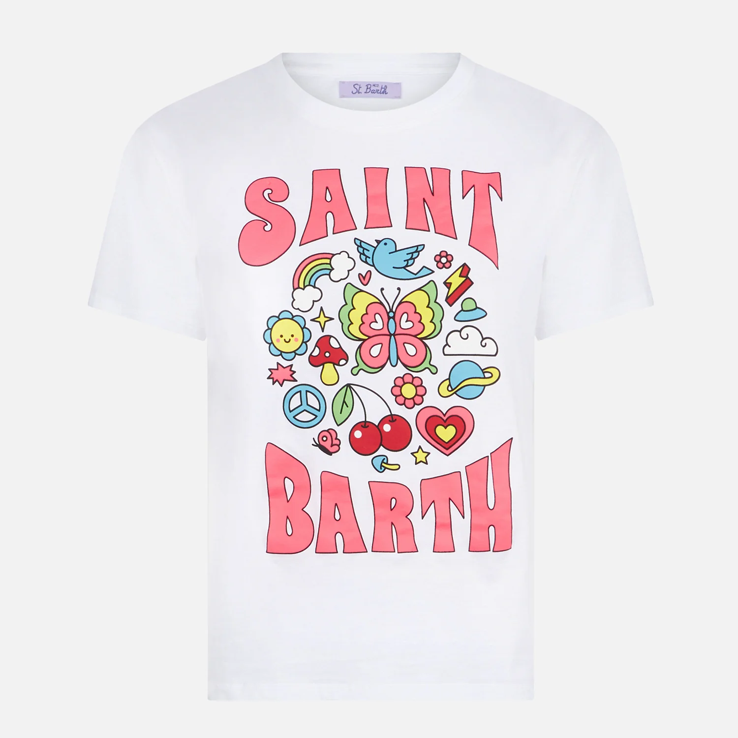 Woman cotton t-shirt with Saint Barth print - Image 4