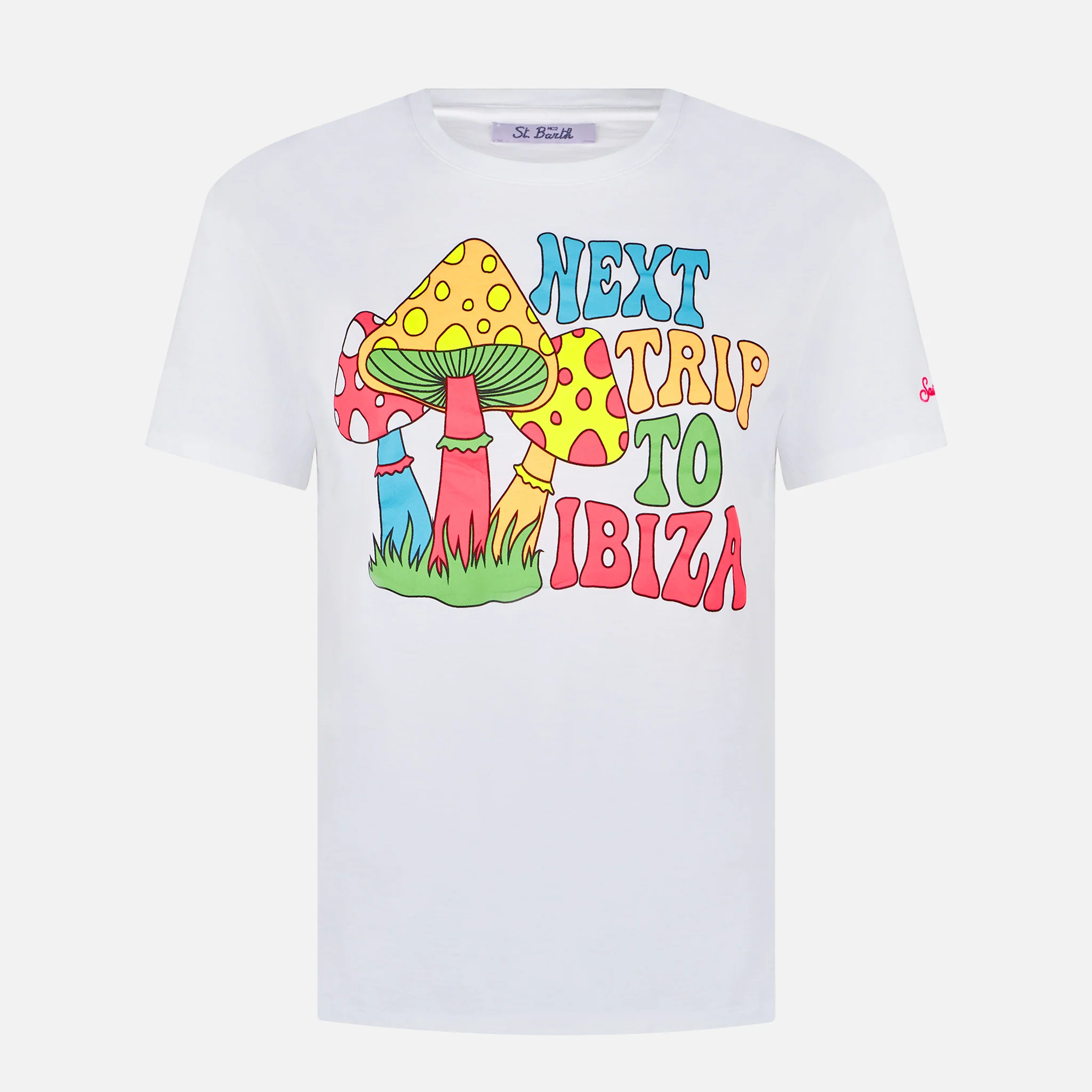Woman cotton t-shirt with Mushrooms print - Image 4