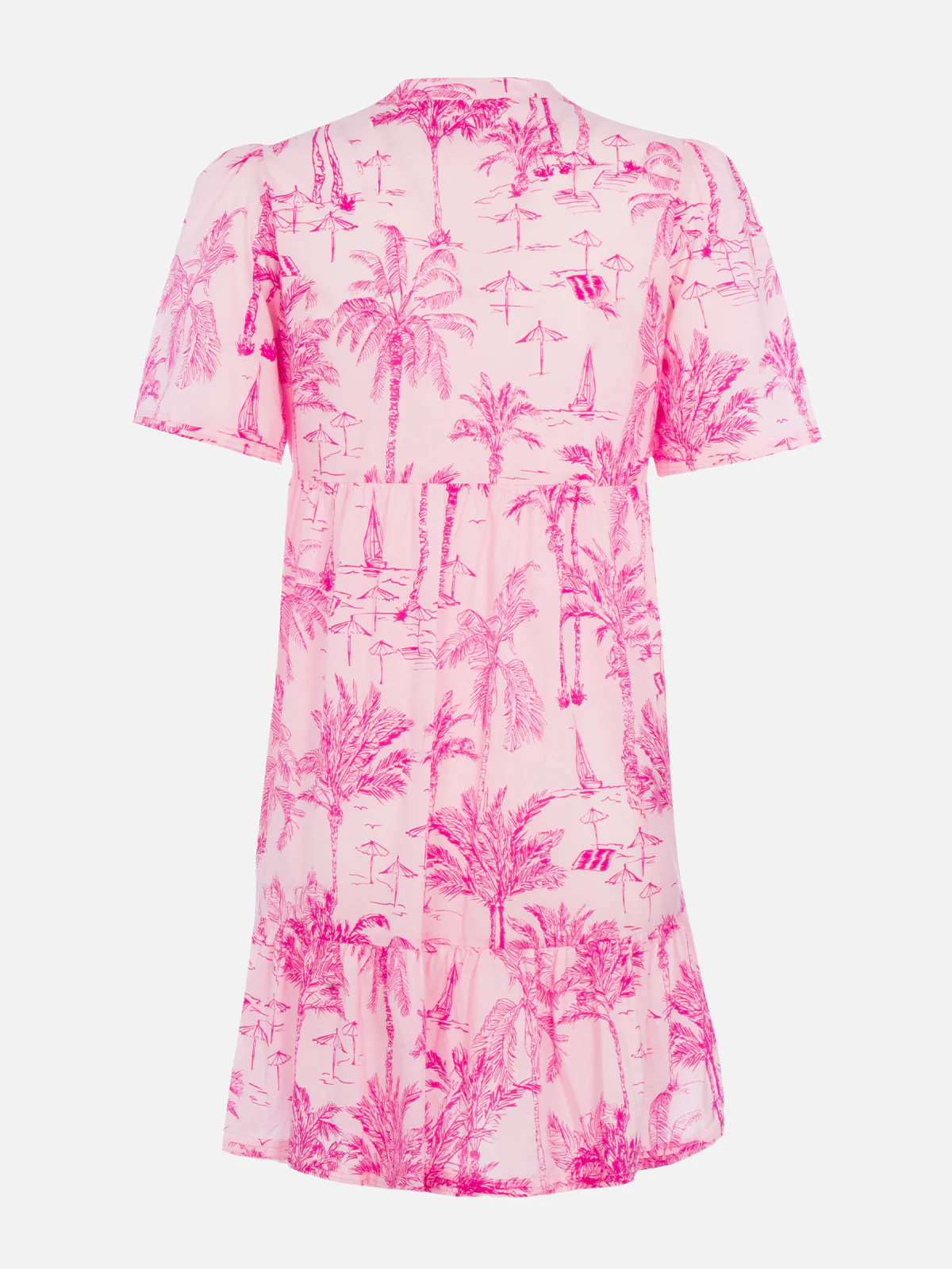 Woman cotton voile short dress Siara with toile de jouy print - Image 5