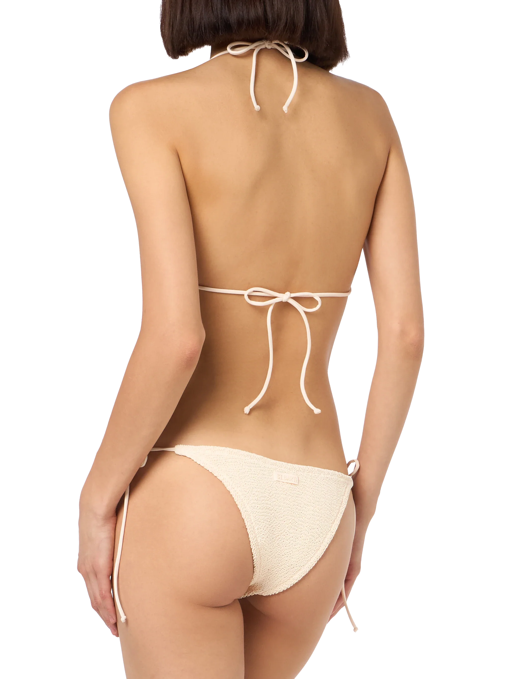Woman cream crinkle triangle bikini Guiana Marielle - Image 4