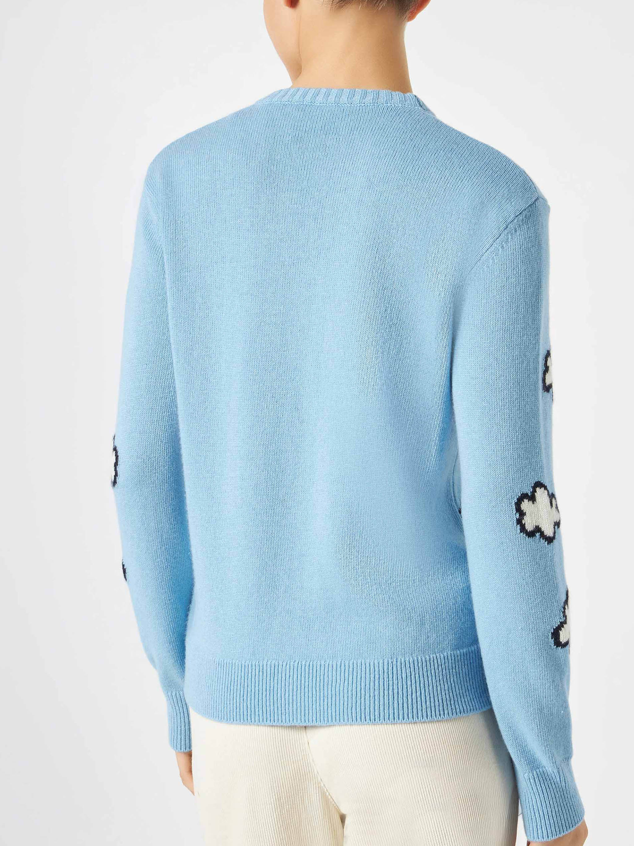 Woman crewneck sweater with New York postcard - Image 4