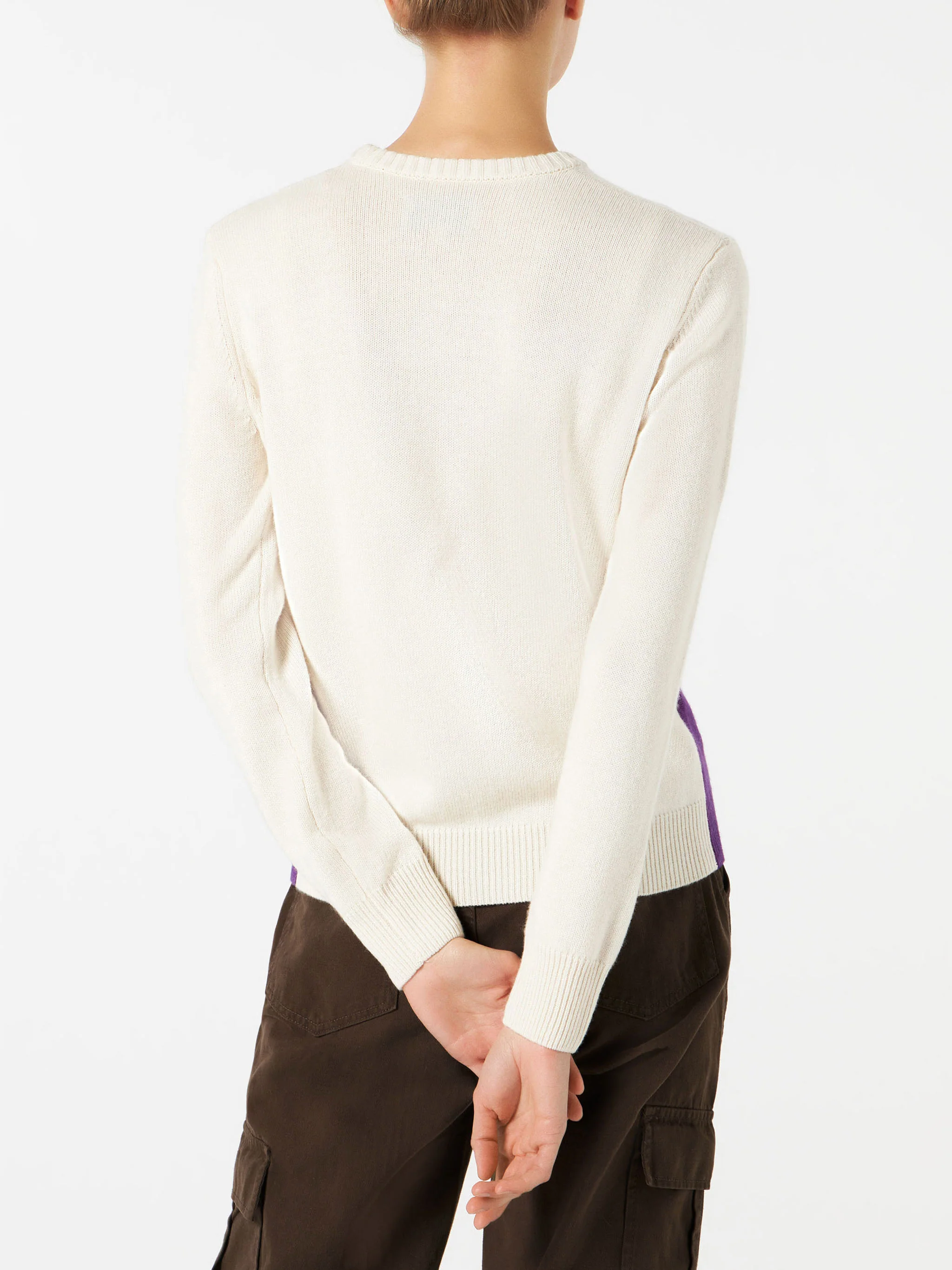 Woman crewneck sweater with St.Moritz - Image 3