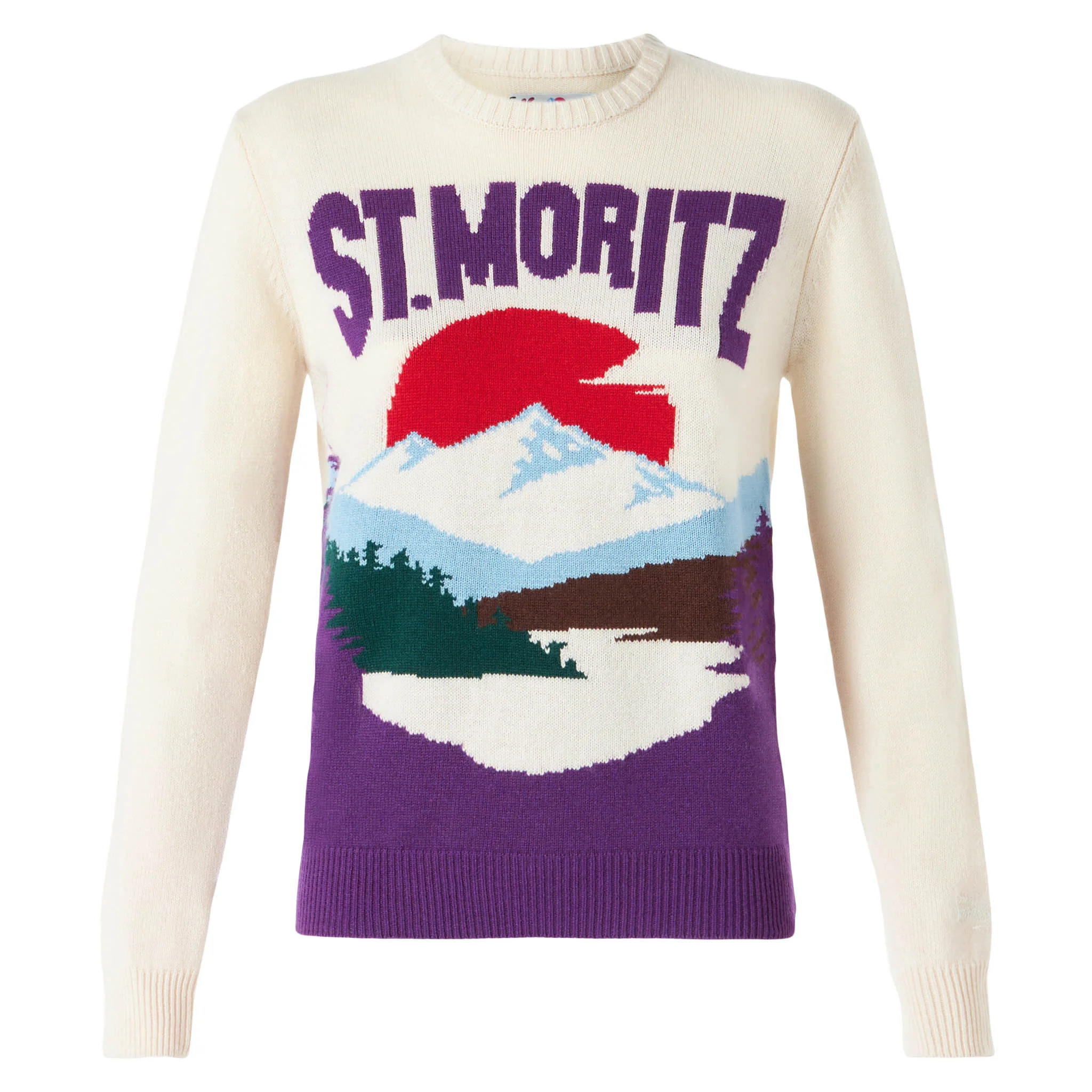 Woman crewneck sweater with St.Moritz - Image 4