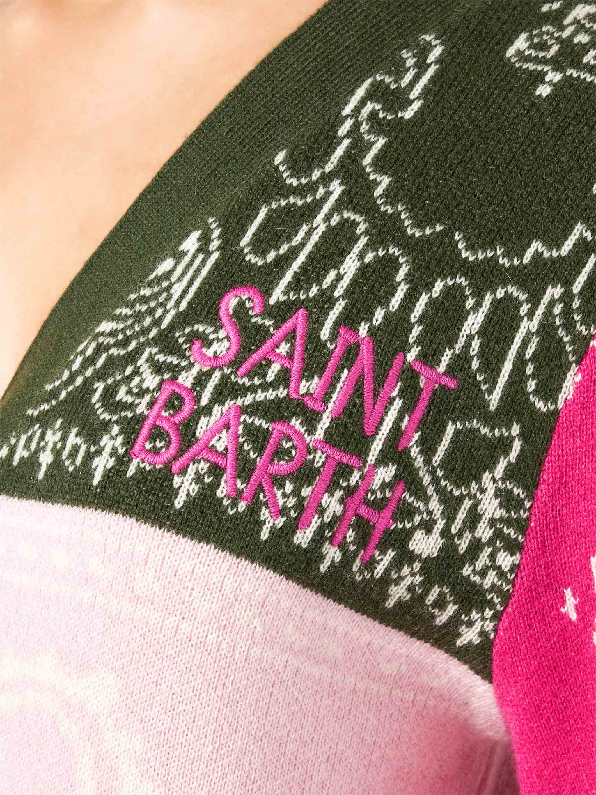 Woman cropped cardigan with bandanna print - Image 3